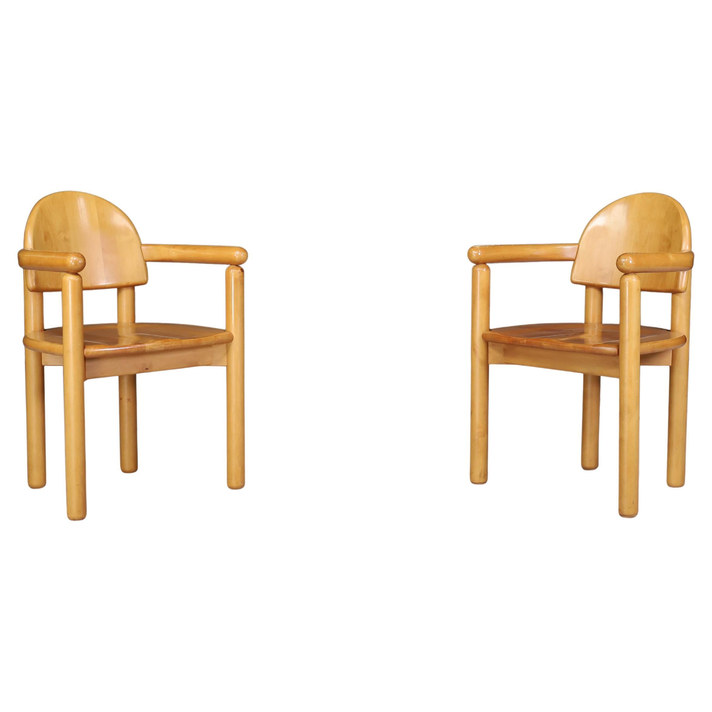 Fauteuils sculpturaux Rainer Daumiller en hêtre massif, 1970 Design danois