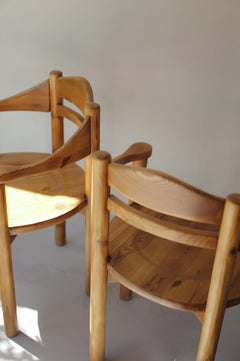 Rainer Daumiller Soaped Pine Armchair – Sculptural Danish Design, 1977