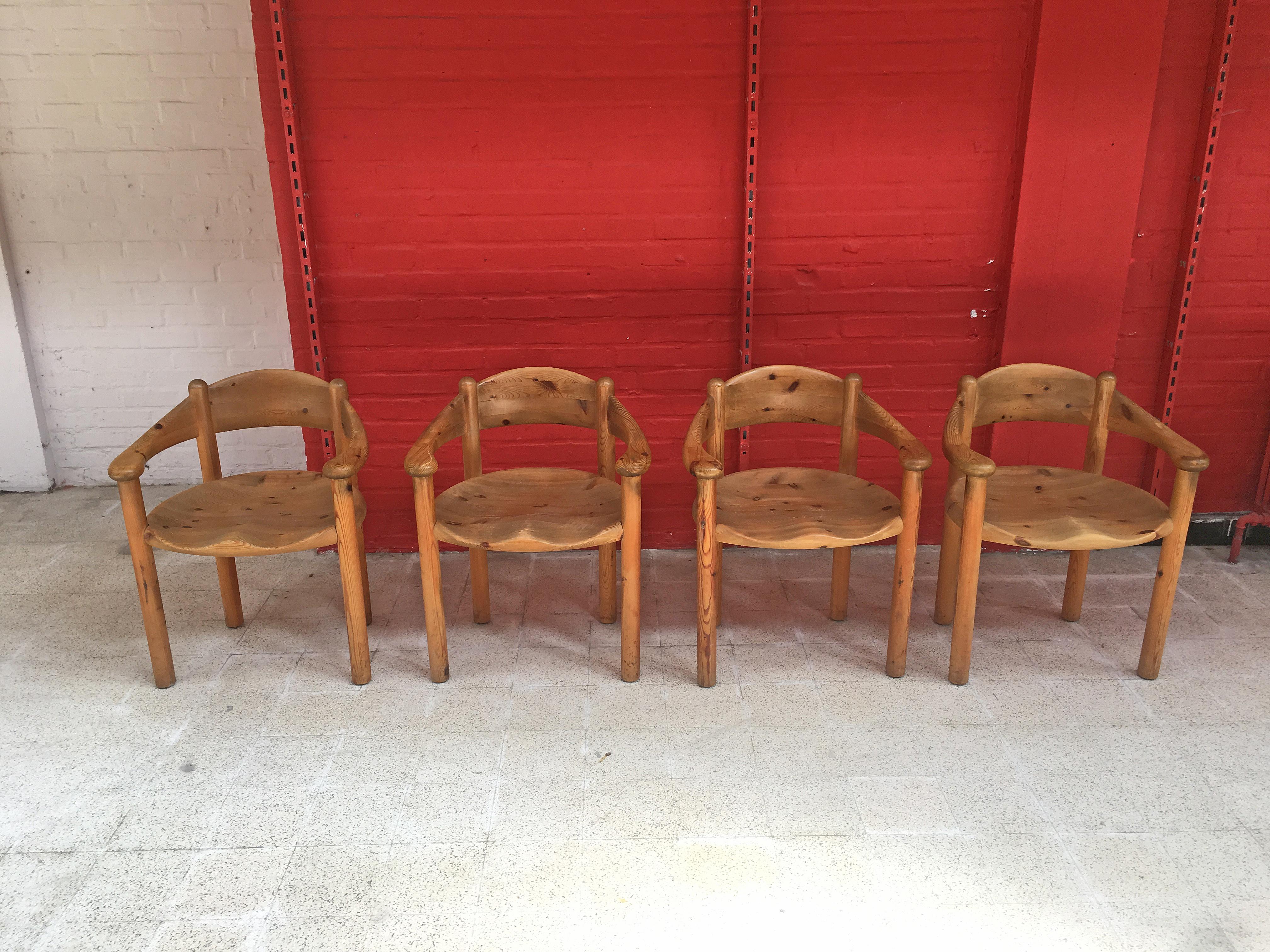 Rainer Daumiller, Set of 4 Chairs and 1 Table for Hirtshals Savvaerk, circa 1970 5