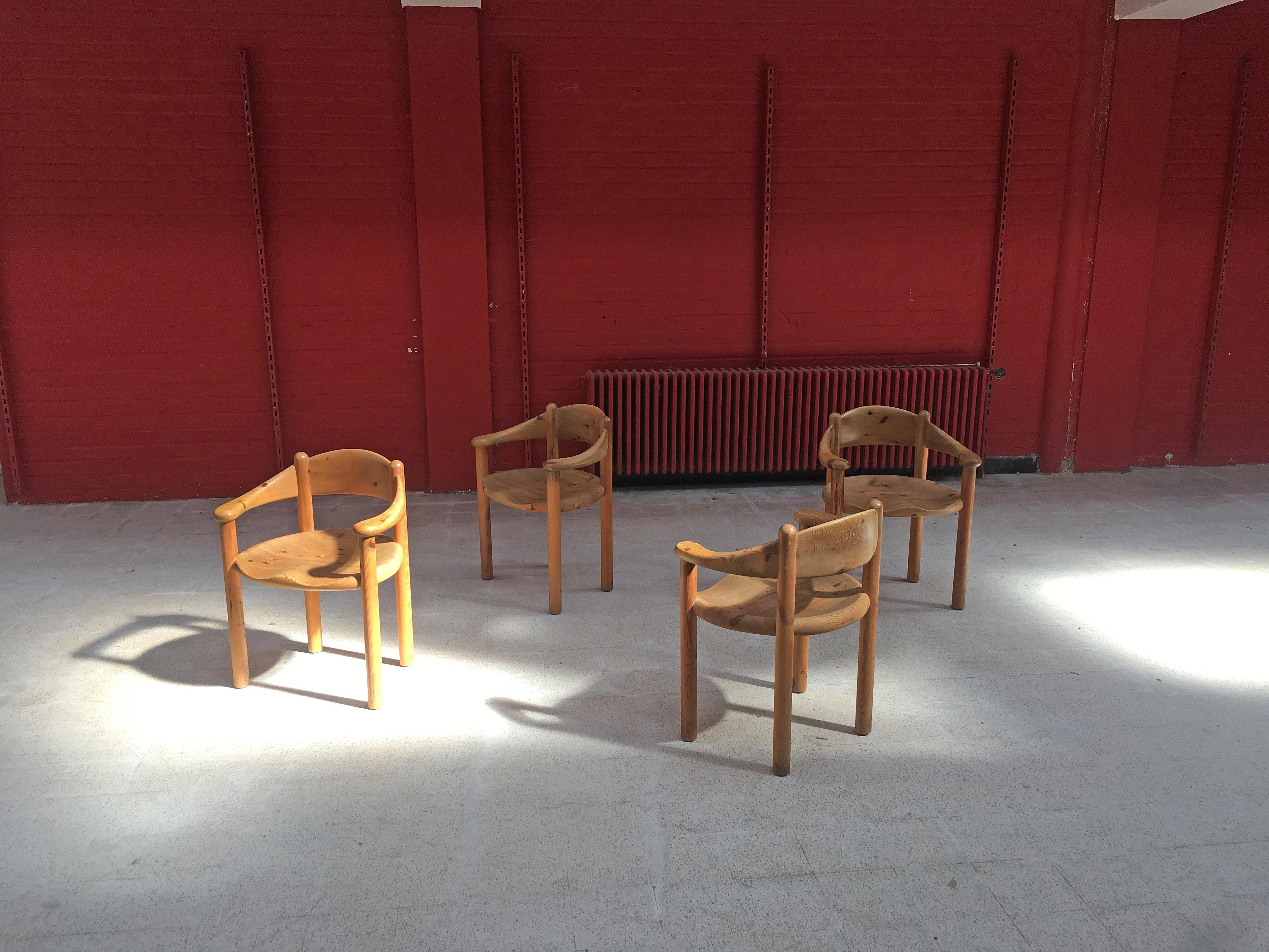 Rainer Daumiller, Set of 4 Chairs and 1 Table for Hirtshals Savvaerk, circa 1970 6