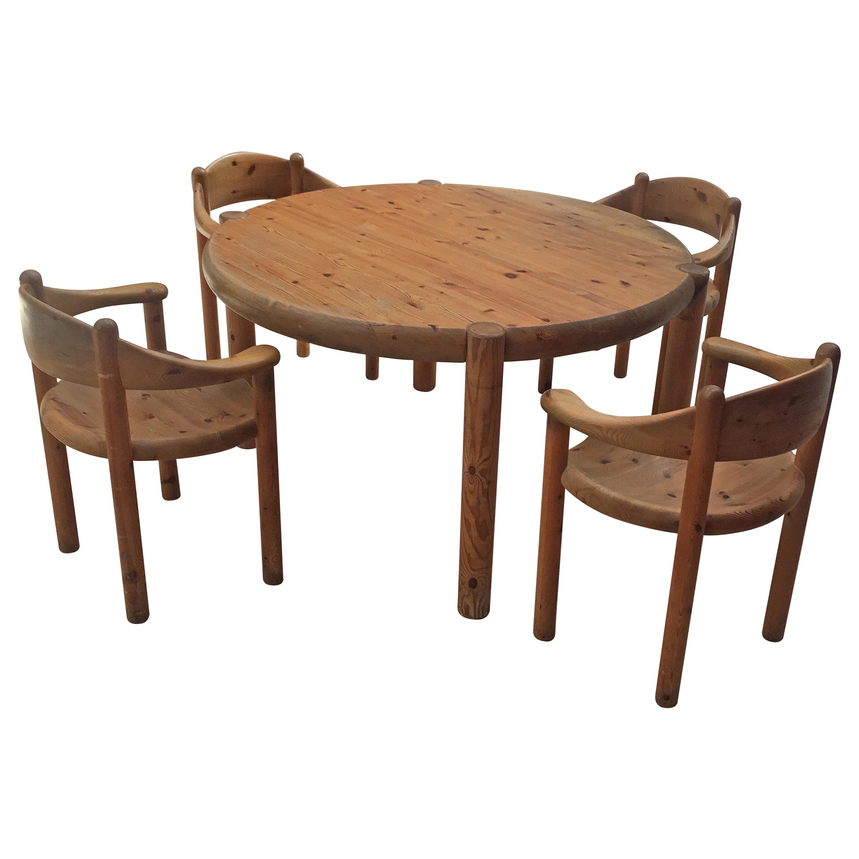 Rainer Daumiller, Set of 4 Chairs and 1 Table for Hirtshals Savvaerk, circa 1970
