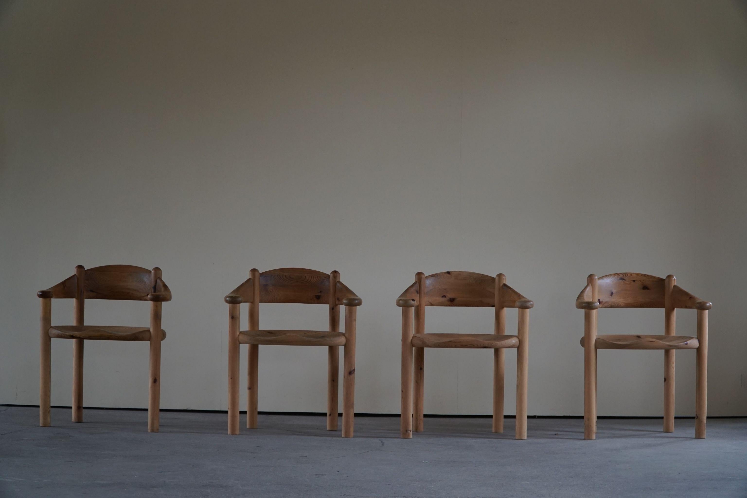 Rainer Daumiller, Set of 4 Dining Chairs in Solid Pine, Danish Modern, 1970s 12