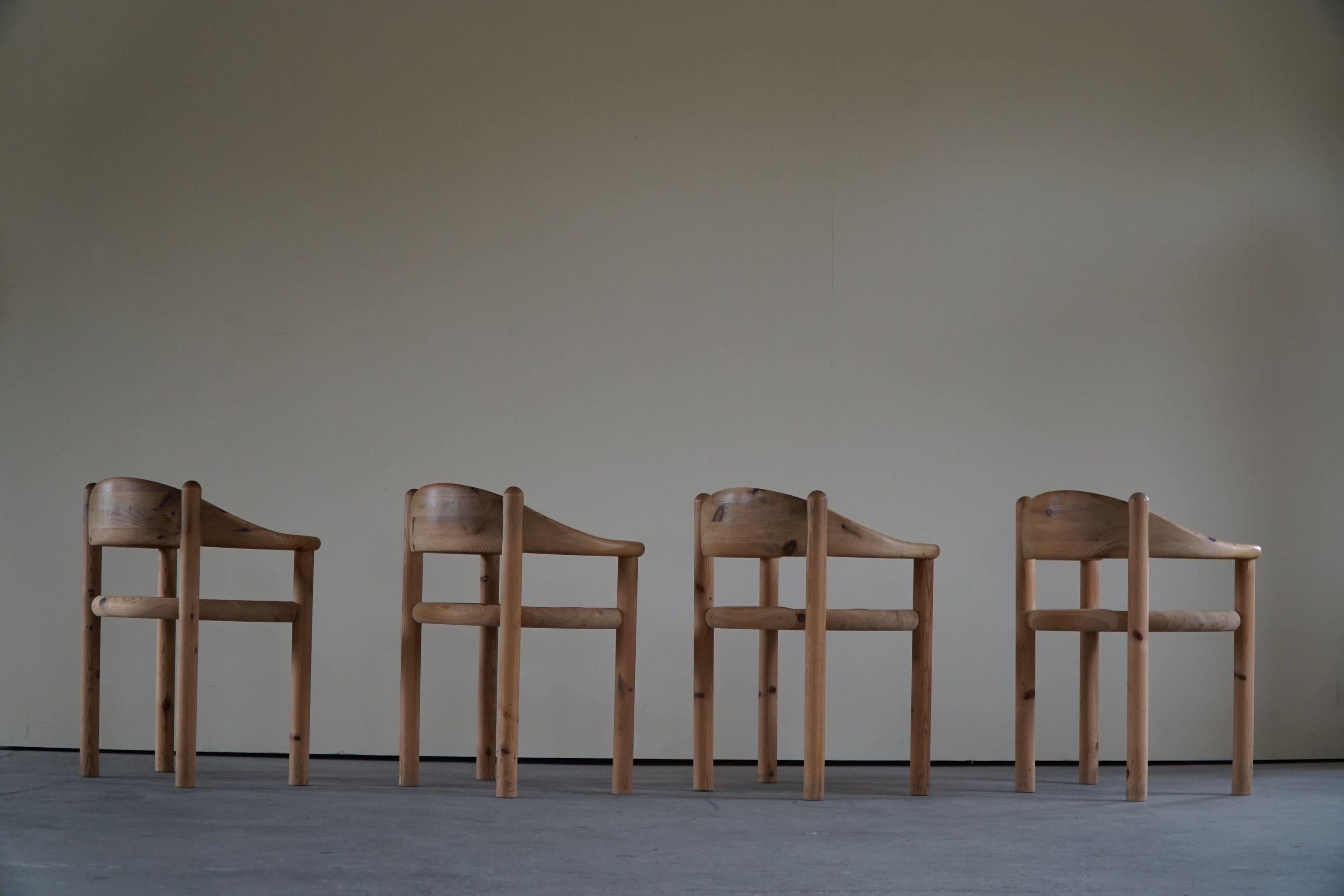 Rainer Daumiller, Set of 4 Dining Chairs in Solid Pine, Danish Modern, 1970s 13
