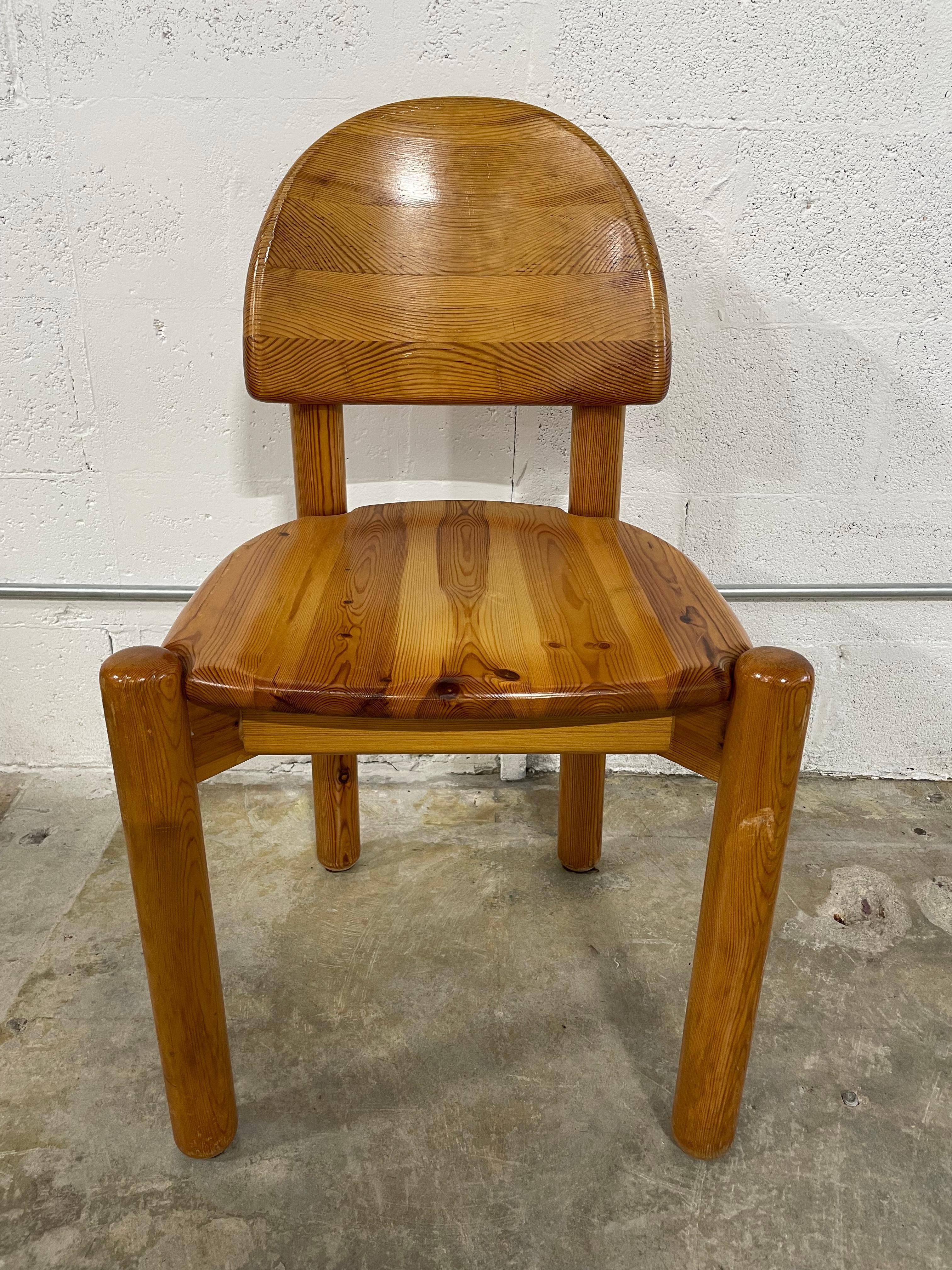 Scandinavian Modern Rainer Daumiller Set of 6 Pine Chairs