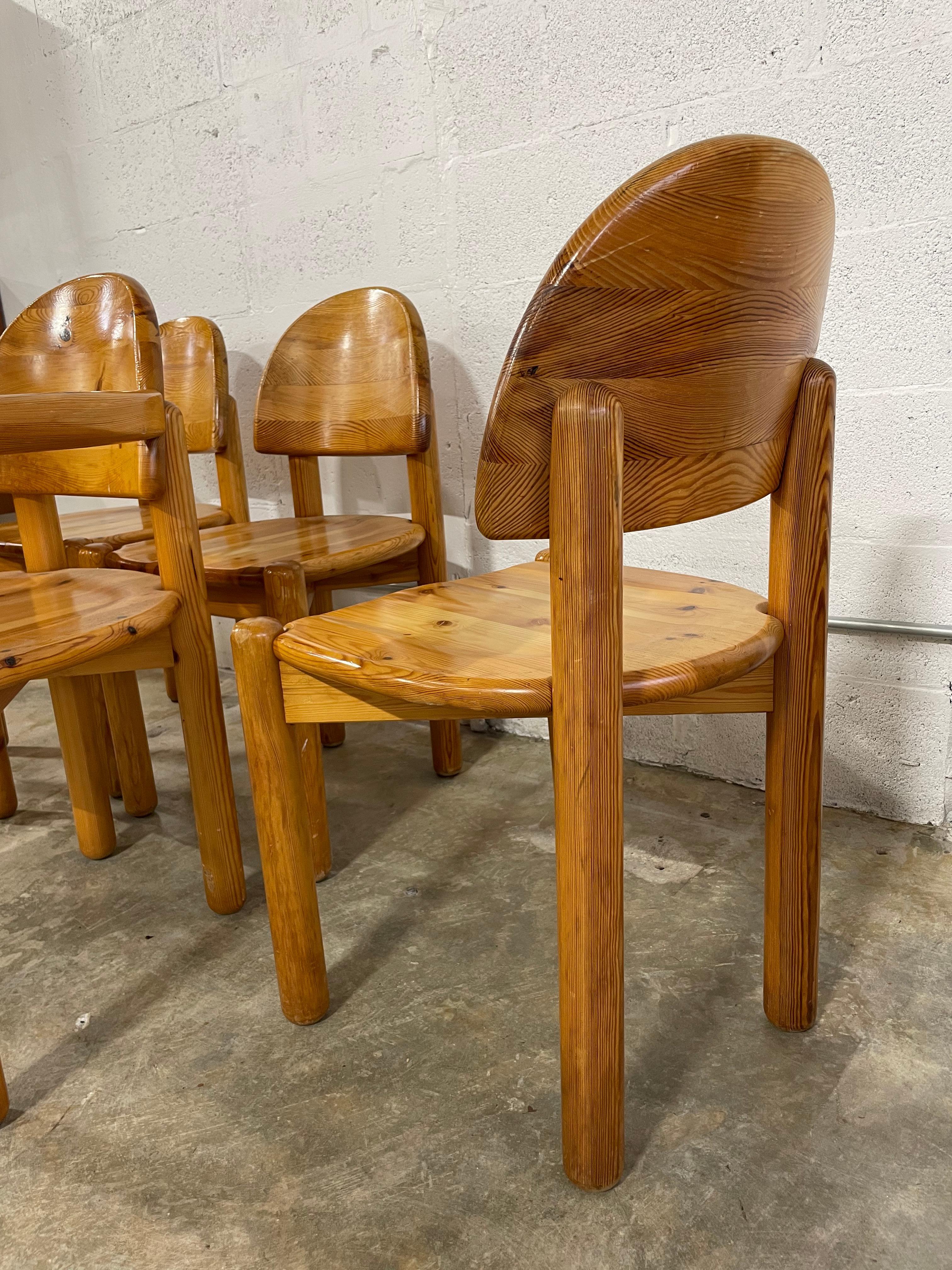 Danish Rainer Daumiller Set of 6 Pine Chairs