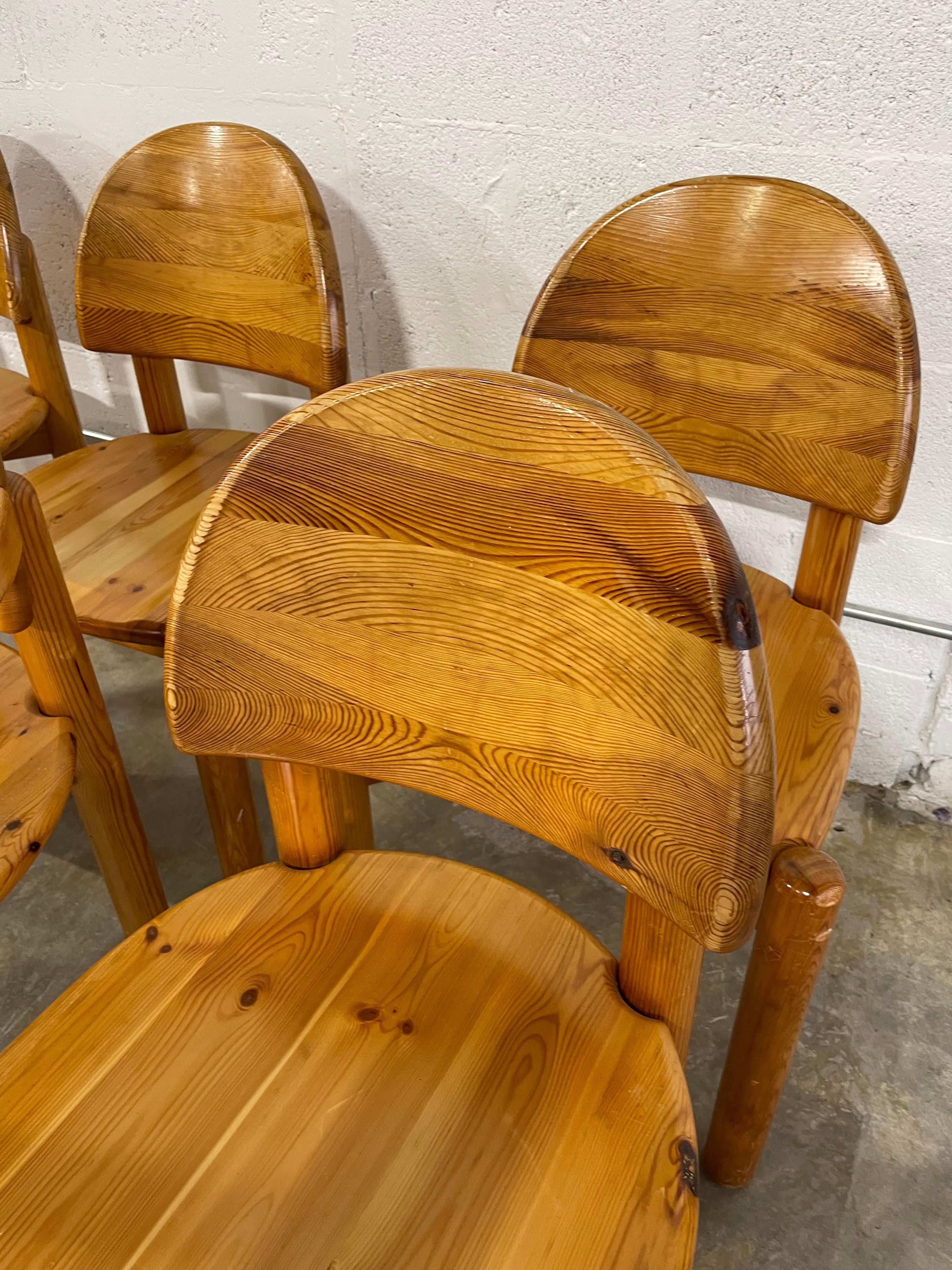 Rainer Daumiller Set of 6 Pine Chairs In Good Condition In Fort Lauderdale, FL