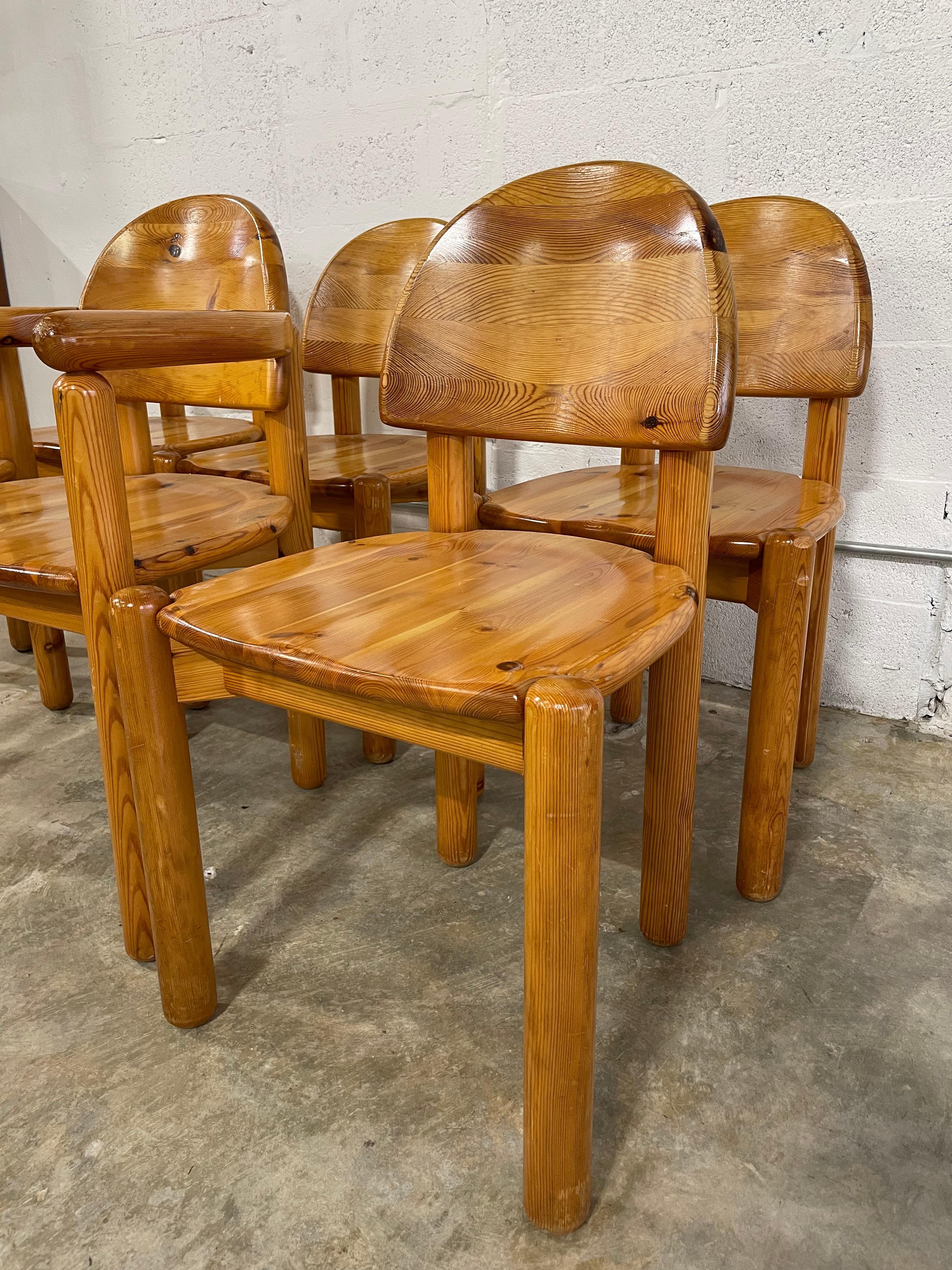 Late 20th Century Rainer Daumiller Set of 6 Pine Chairs