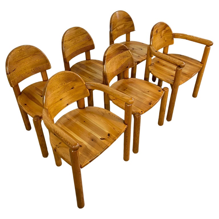 Rainer Daumiller Set of 6 Pine Chairs For Sale at 1stDibs
