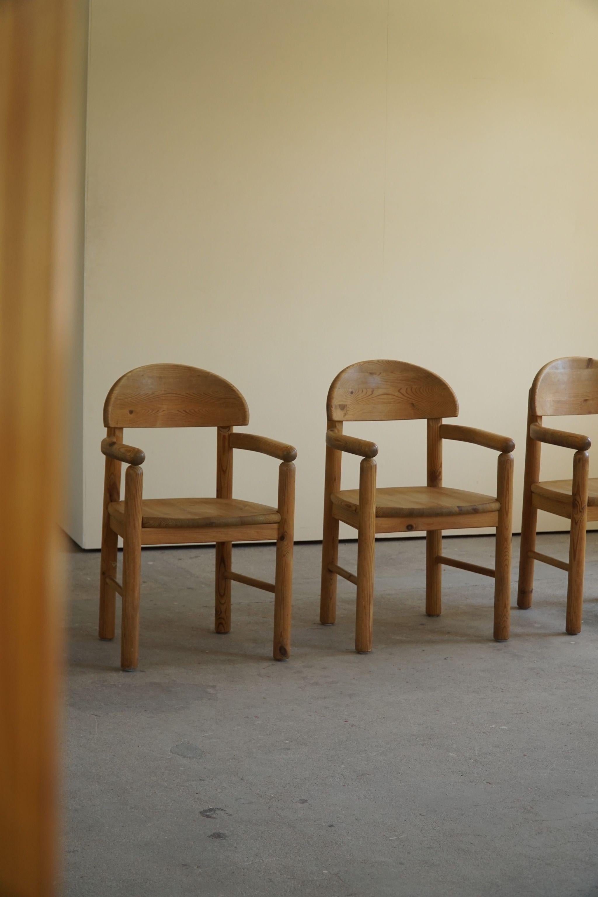 Rainer Daumiller, Set of 8 Dining Chairs in Solid Pine, Danish Modern, 1970s 3