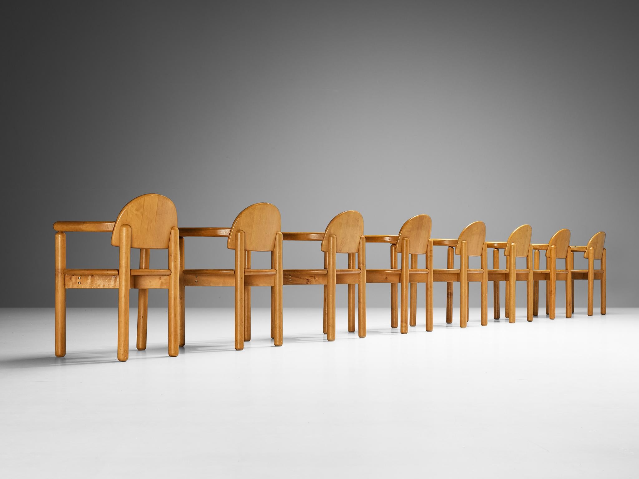 Rainer Daumiller Set of Eight Dining Chairs in Pine  For Sale 1