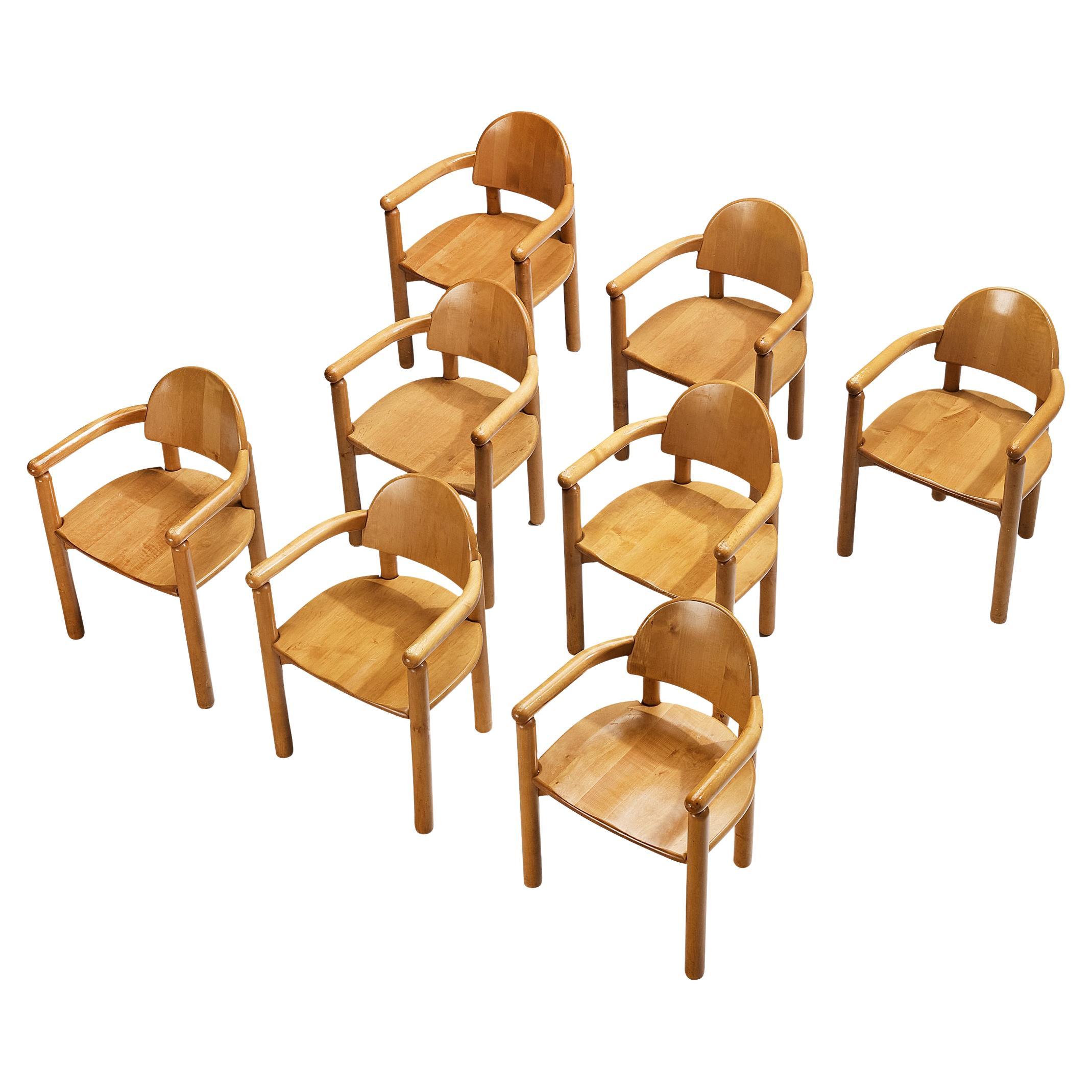 Rainer Daumiller Set of Eight Dining Chairs in Pine 