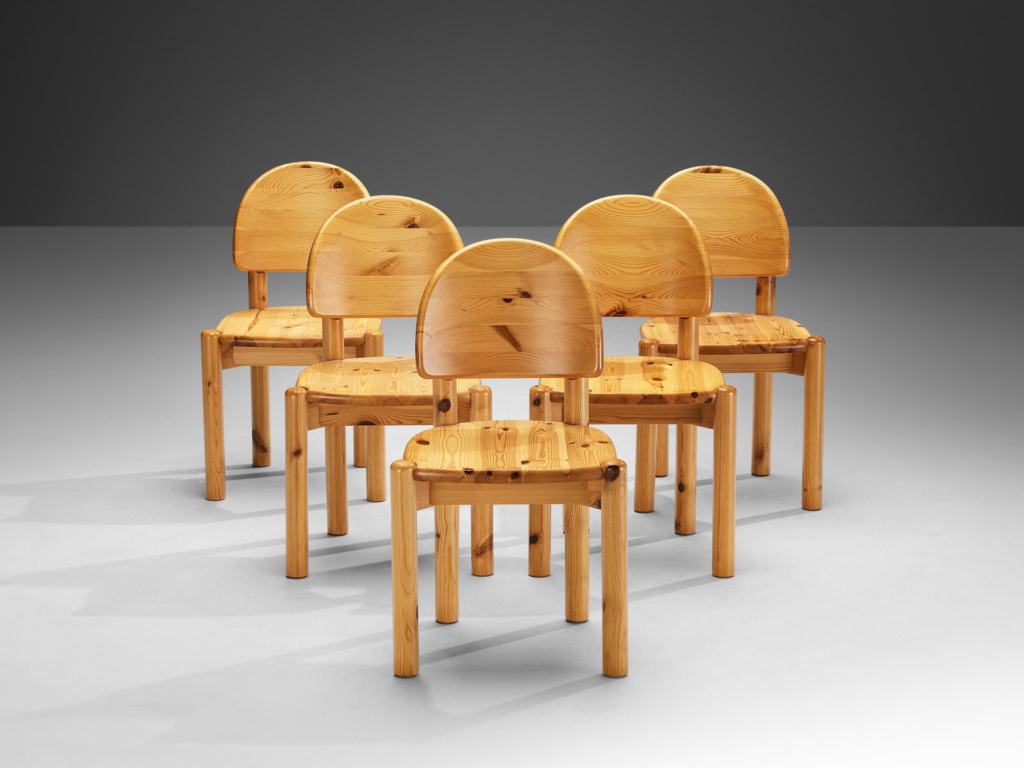 Rainer Daumiller ensemble de cinq chaises de salle à manger en pin  en vente 3
