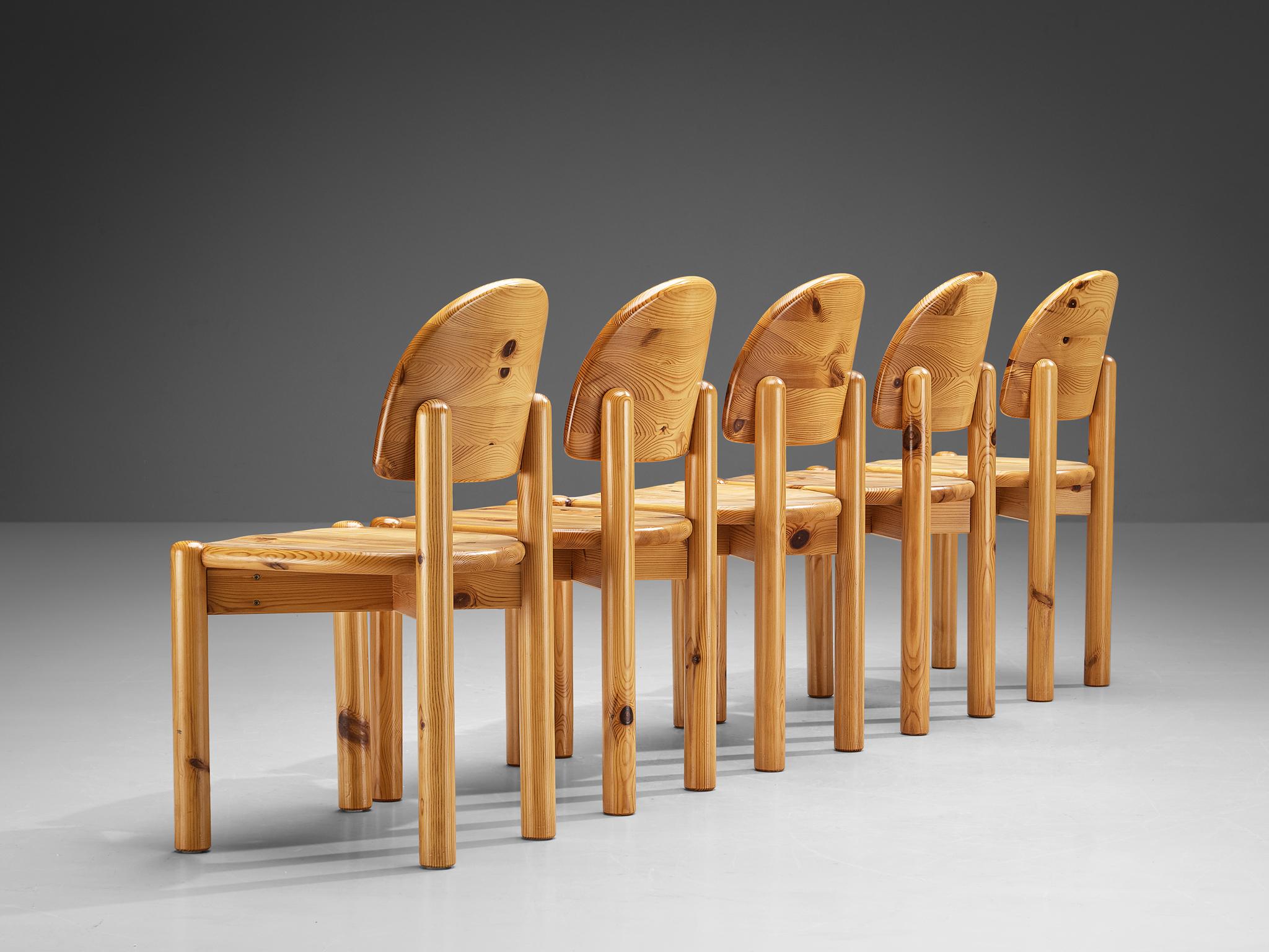 Late 20th Century Rainer Daumiller Set of Five Dining Chairs in Pine  For Sale