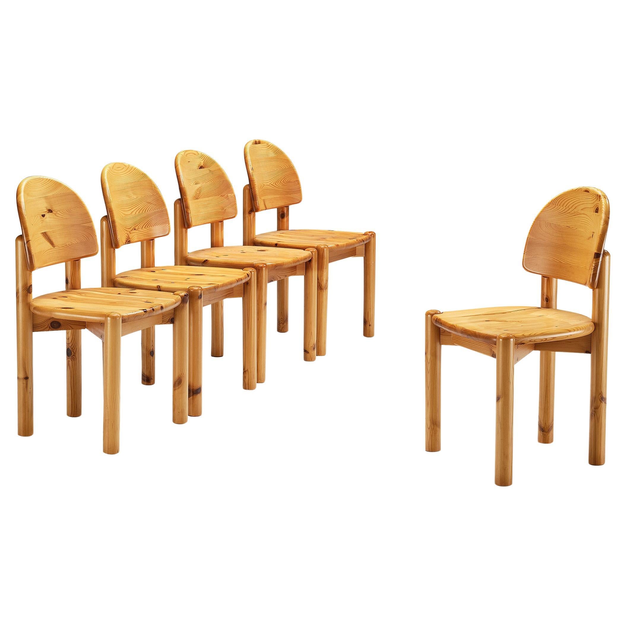 Rainer Daumiller Set of Five Dining Chairs in Pine  For Sale