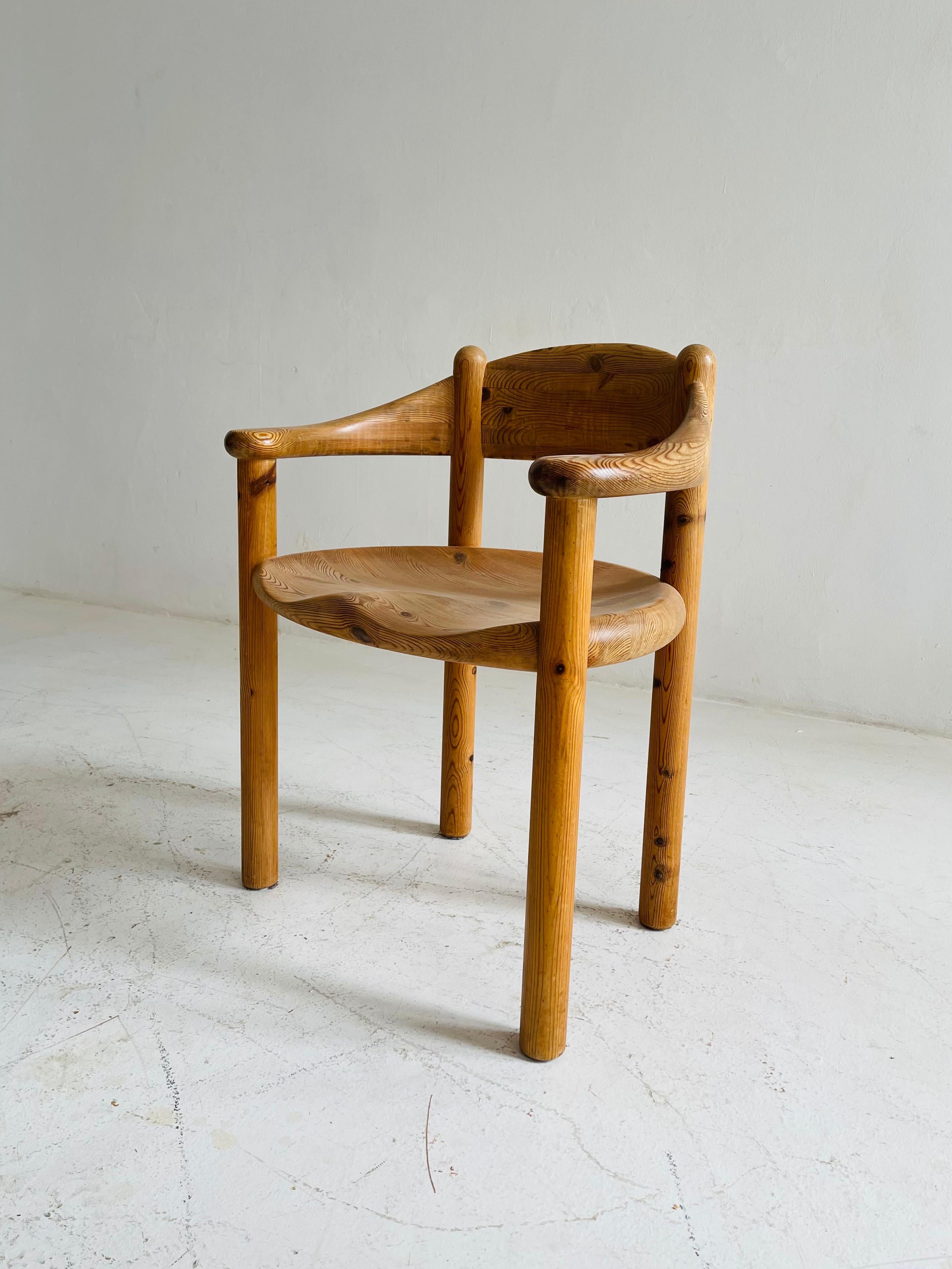 Rainer Daumiller Set of Five Pine Carver Chairs, Denmark, 1970s 3