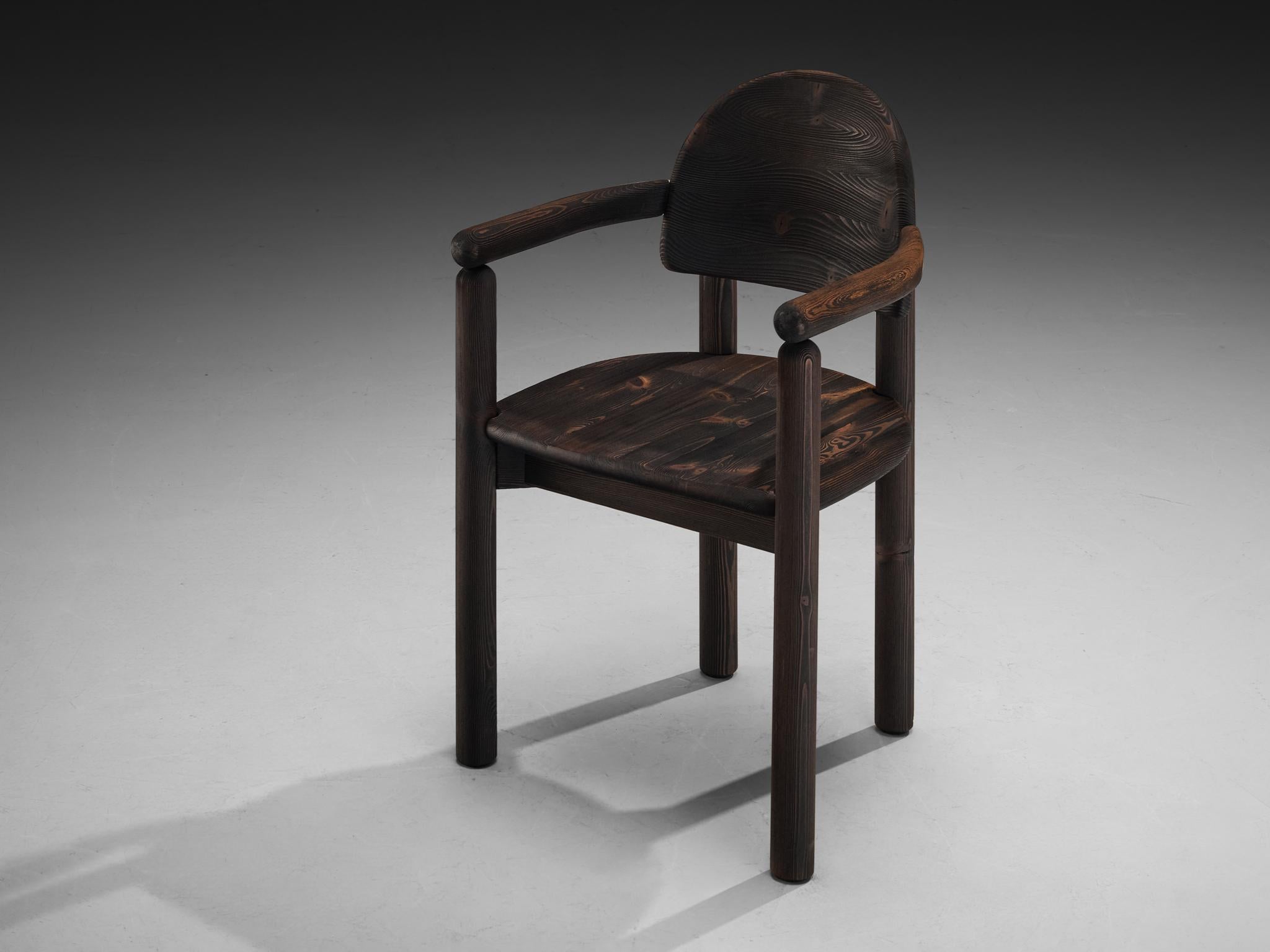 Set di quattro poltrone in pino scuro Rainer Daumiller in vendita 5