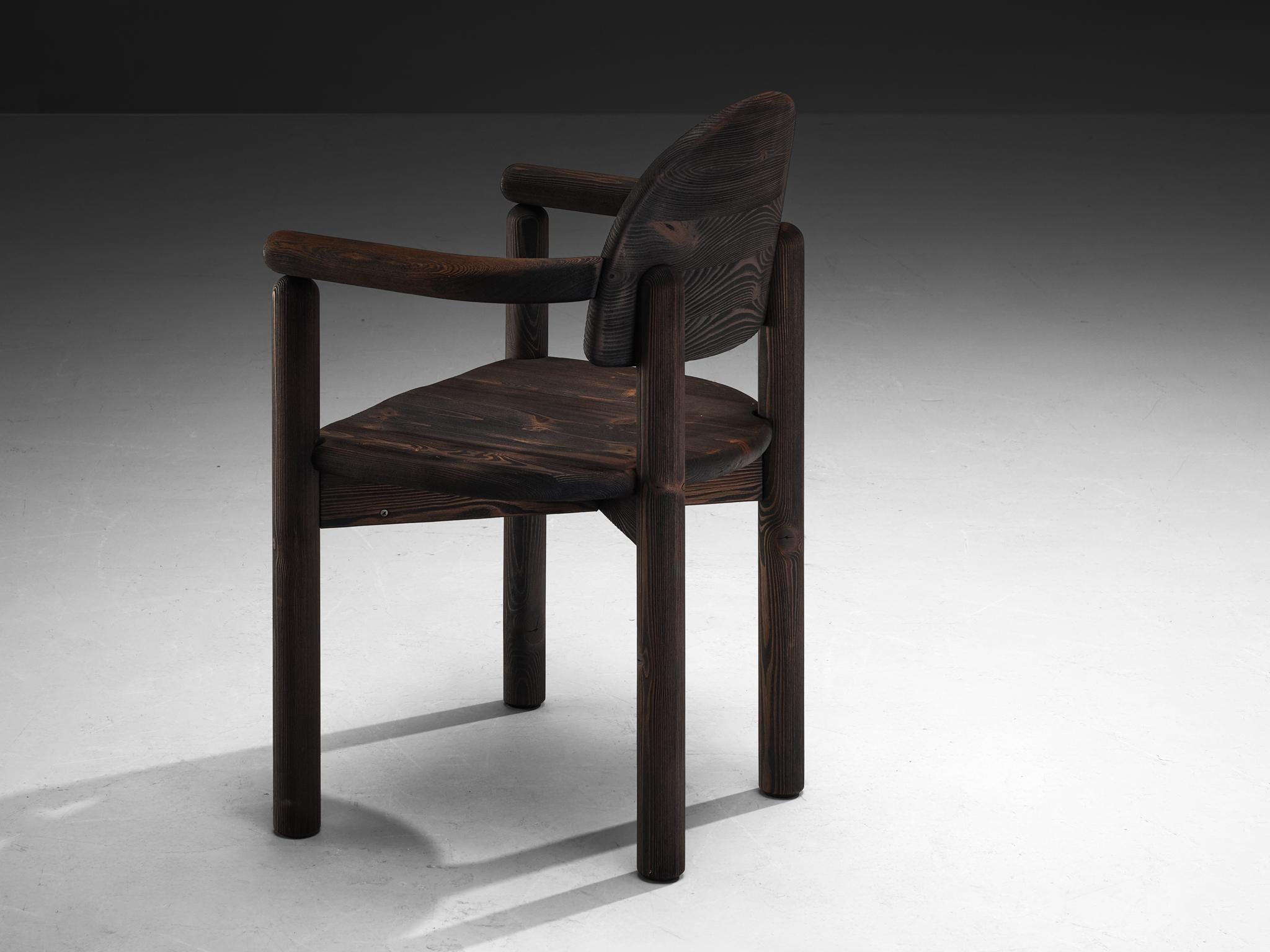 Set di quattro poltrone in pino scuro Rainer Daumiller in vendita 6
