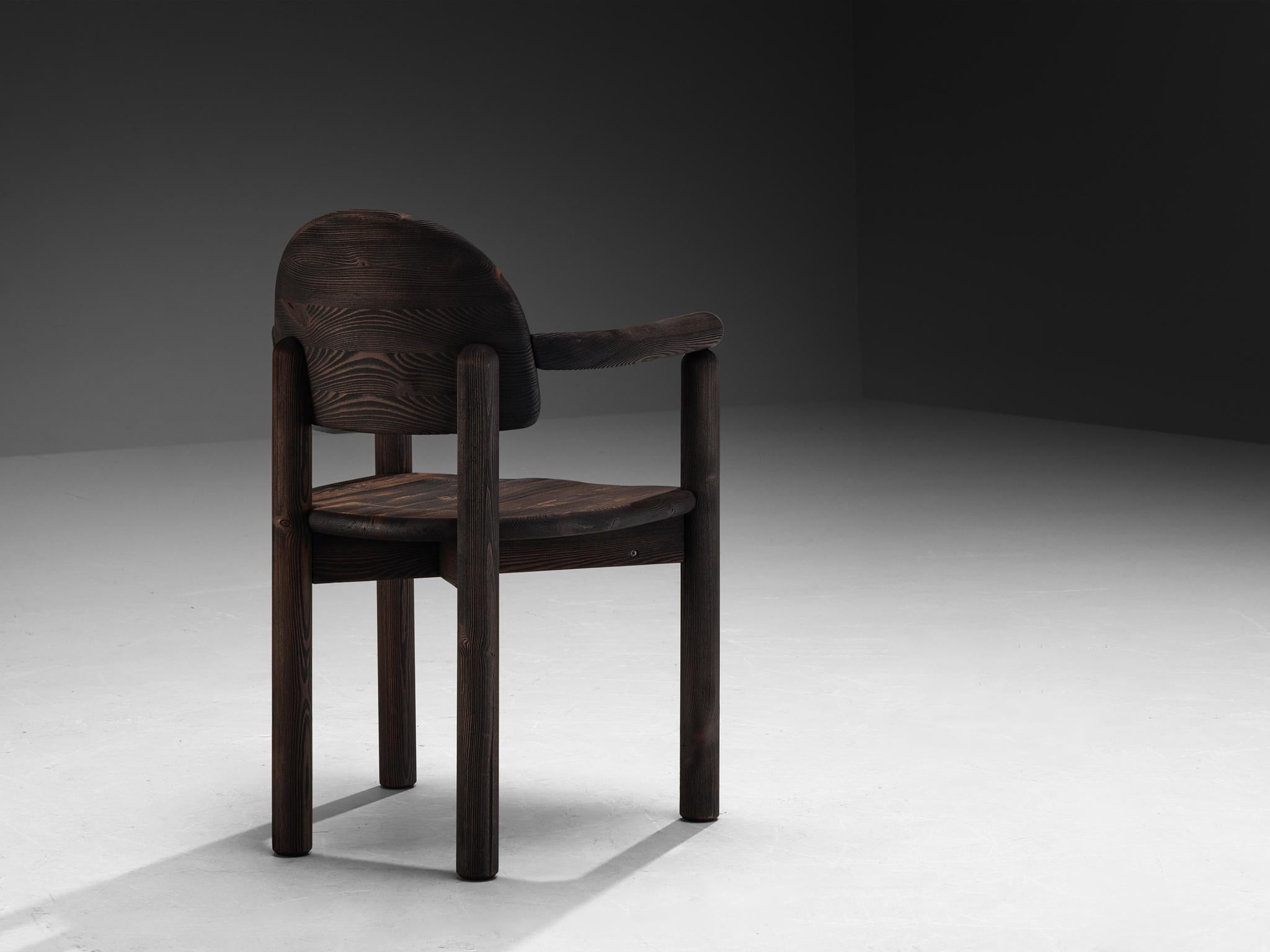 Set di quattro poltrone in pino scuro Rainer Daumiller in vendita 1