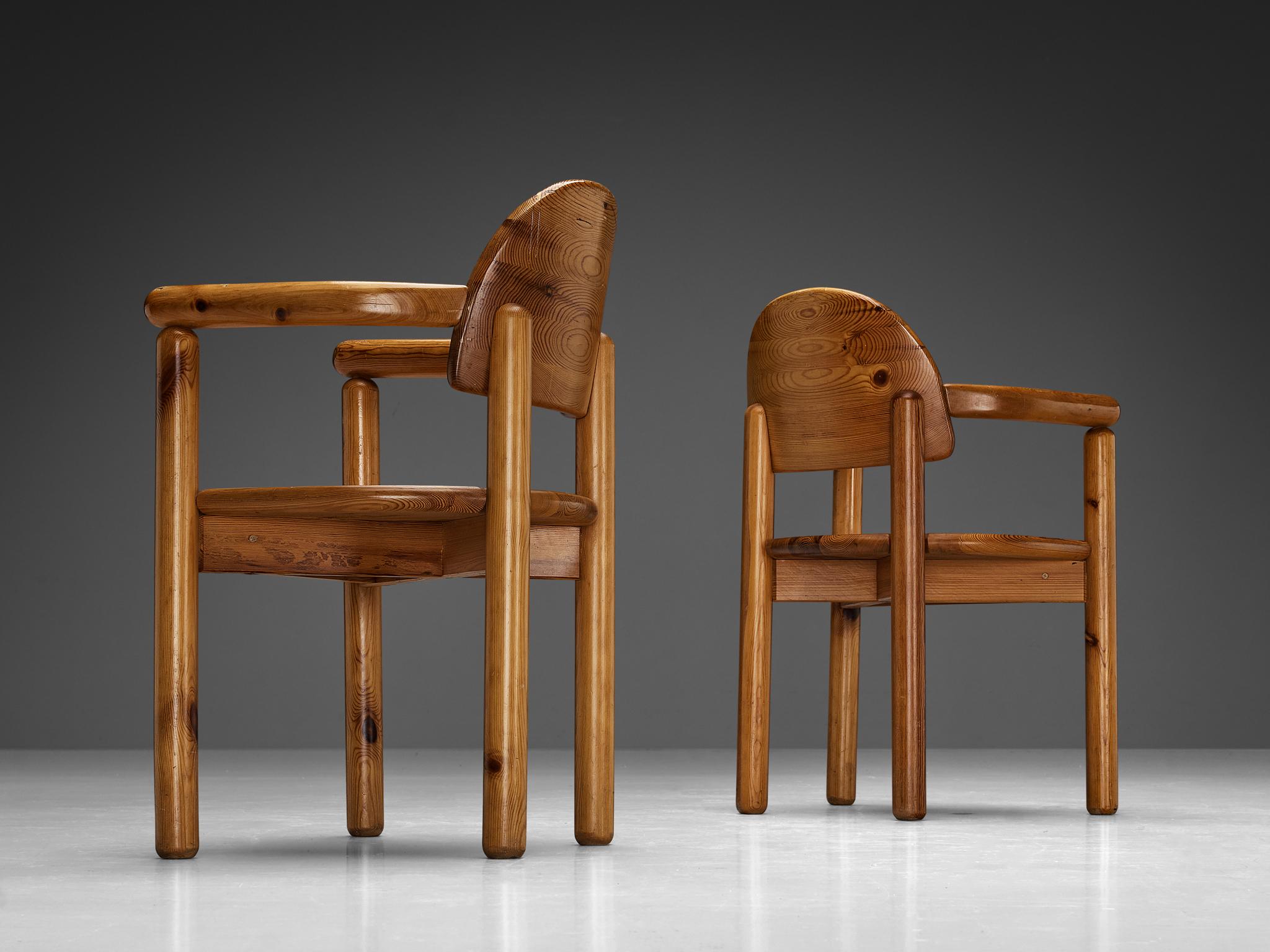 Rainer Daumiller-Set aus vier Sesseln aus massivem Kiefernholz  im Zustand „Gut“ im Angebot in Waalwijk, NL
