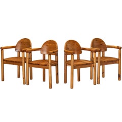 Vintage Rainer Daumiller Set of Four Armchairs in Solid Pine 