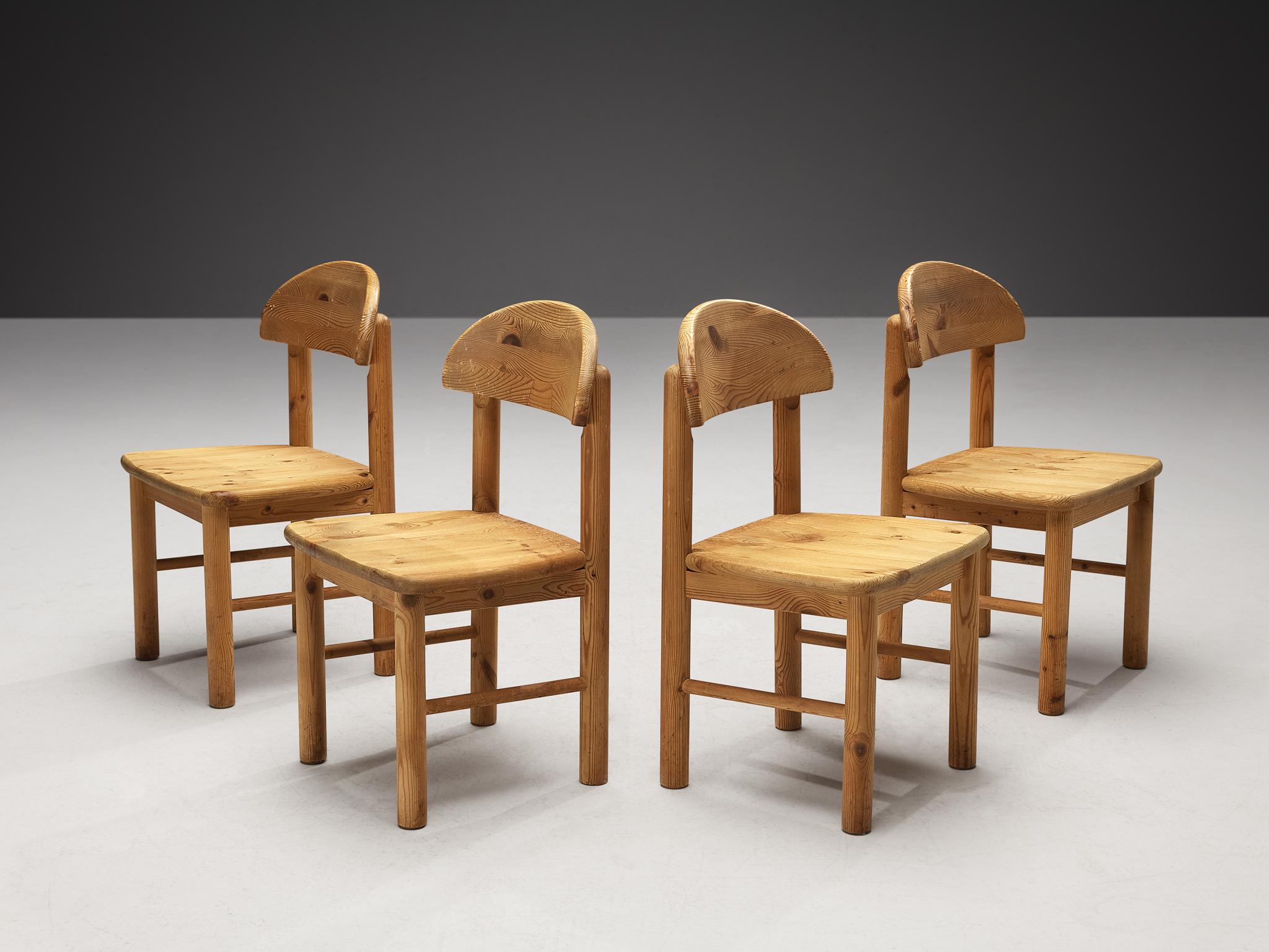 Scandinavian Modern Rainer Daumiller Set of Four Dining Chairs in Pine  For Sale