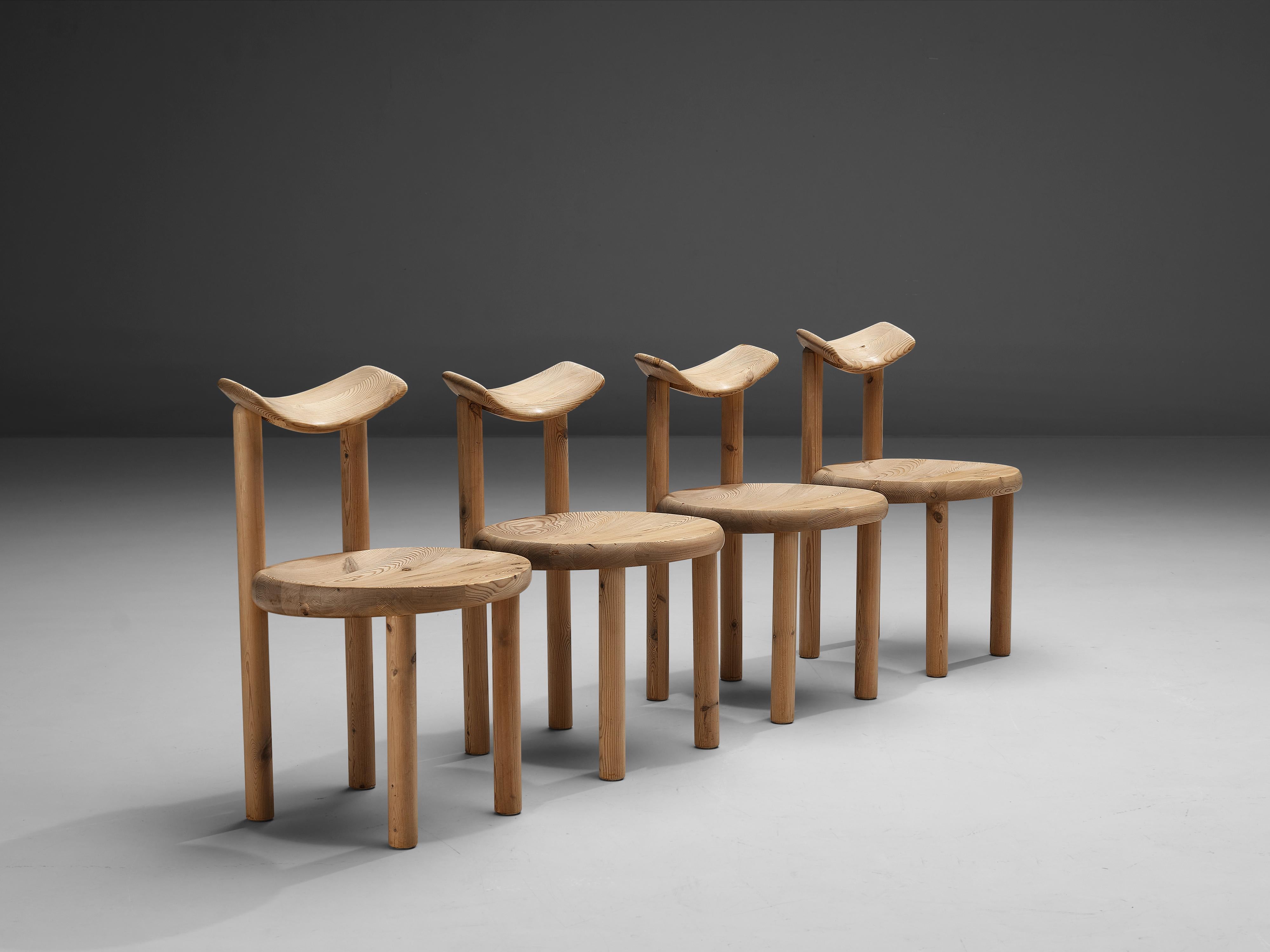 Danish Rainer Daumiller Set of Four Dining Chairs in Pine