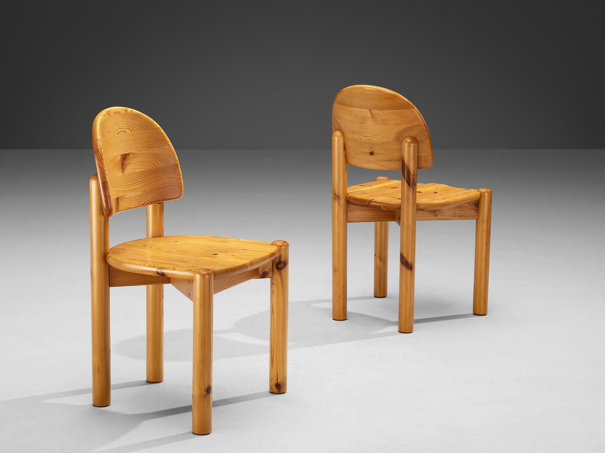 Rainer Daumiller Set of Four Dining Chairs in Pine  In Good Condition For Sale In Waalwijk, NL