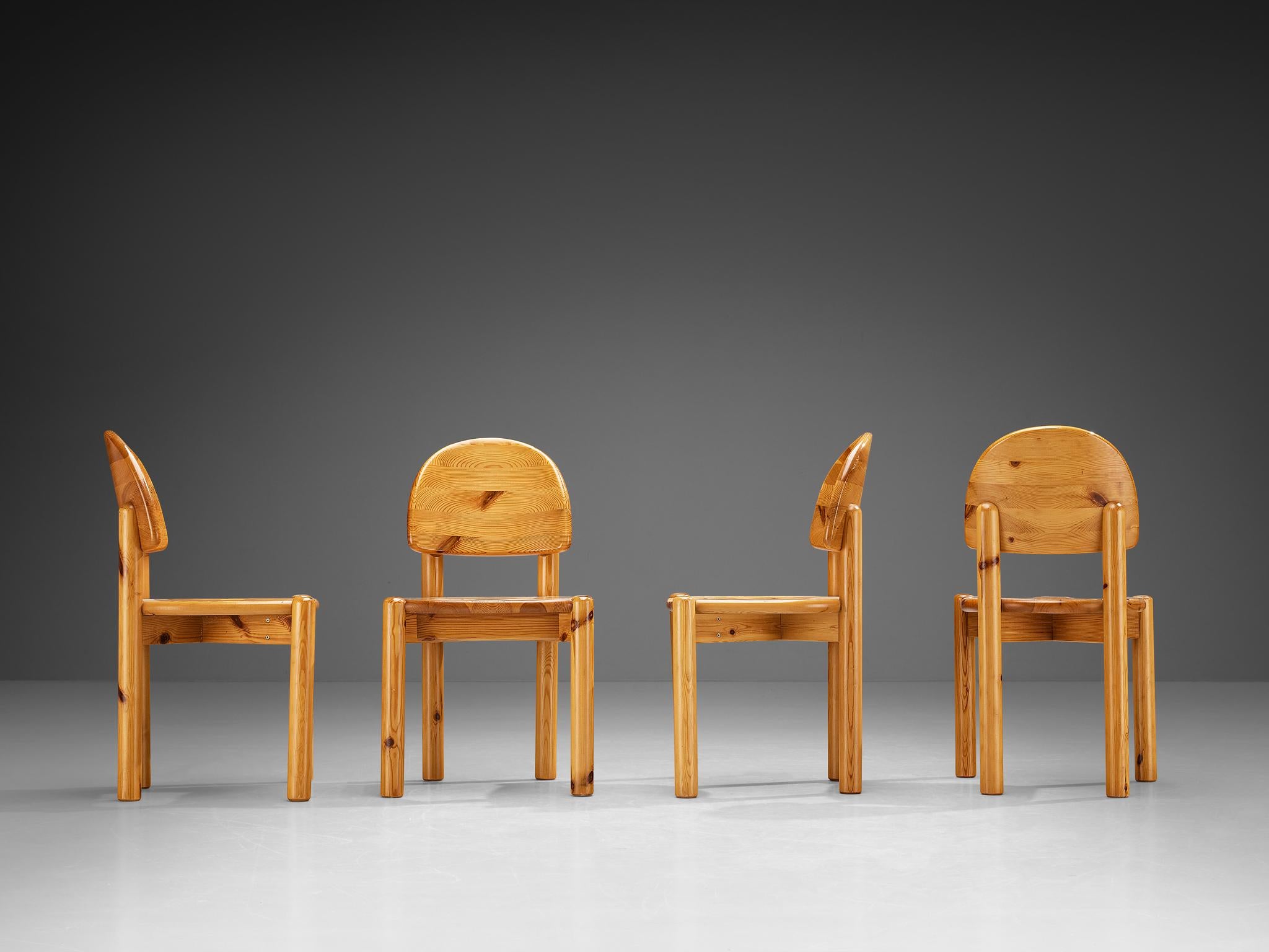 Late 20th Century Rainer Daumiller Set of Four Dining Chairs in Pine  For Sale