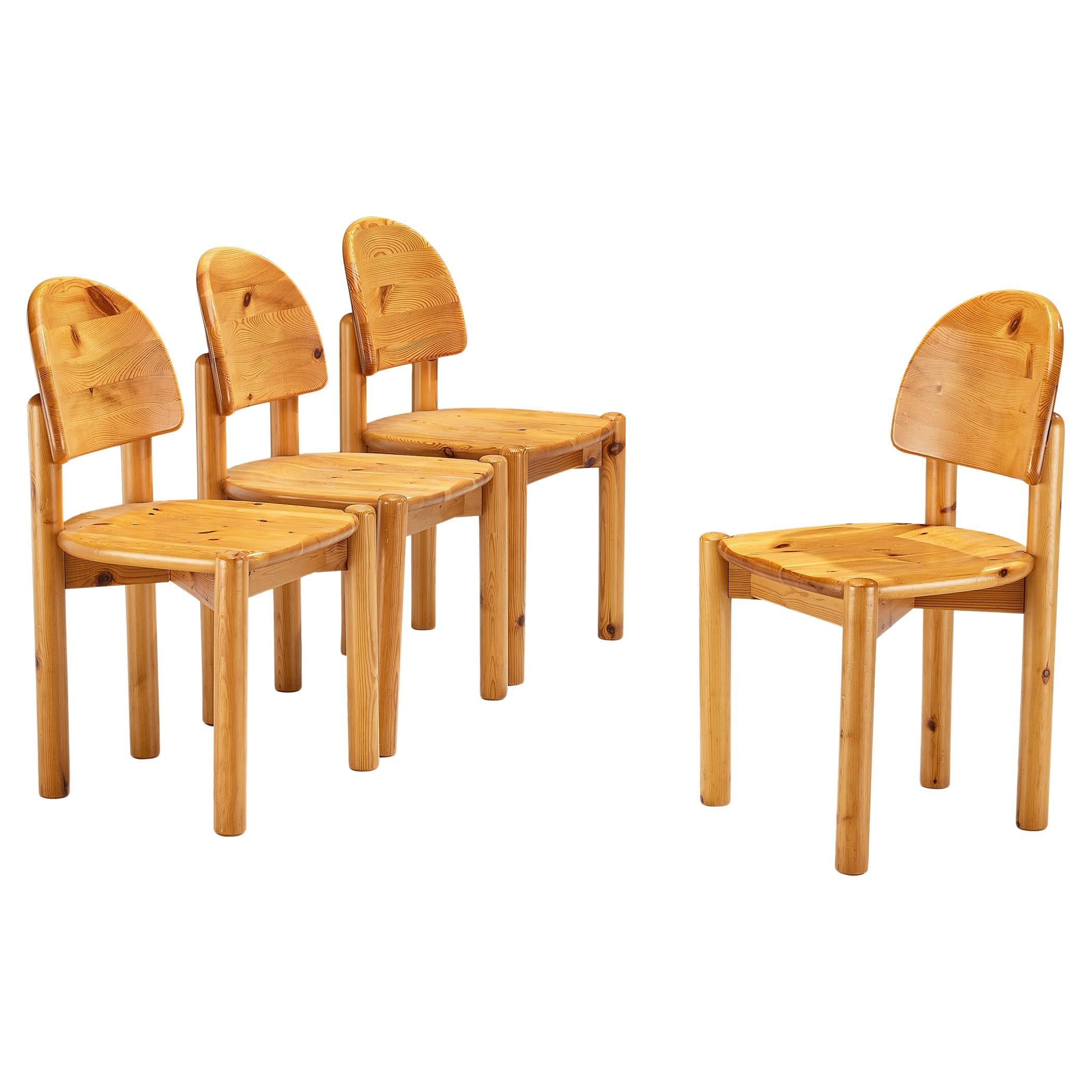 Rainer Daumiller ensemble de quatre chaises de salle à manger en pin 