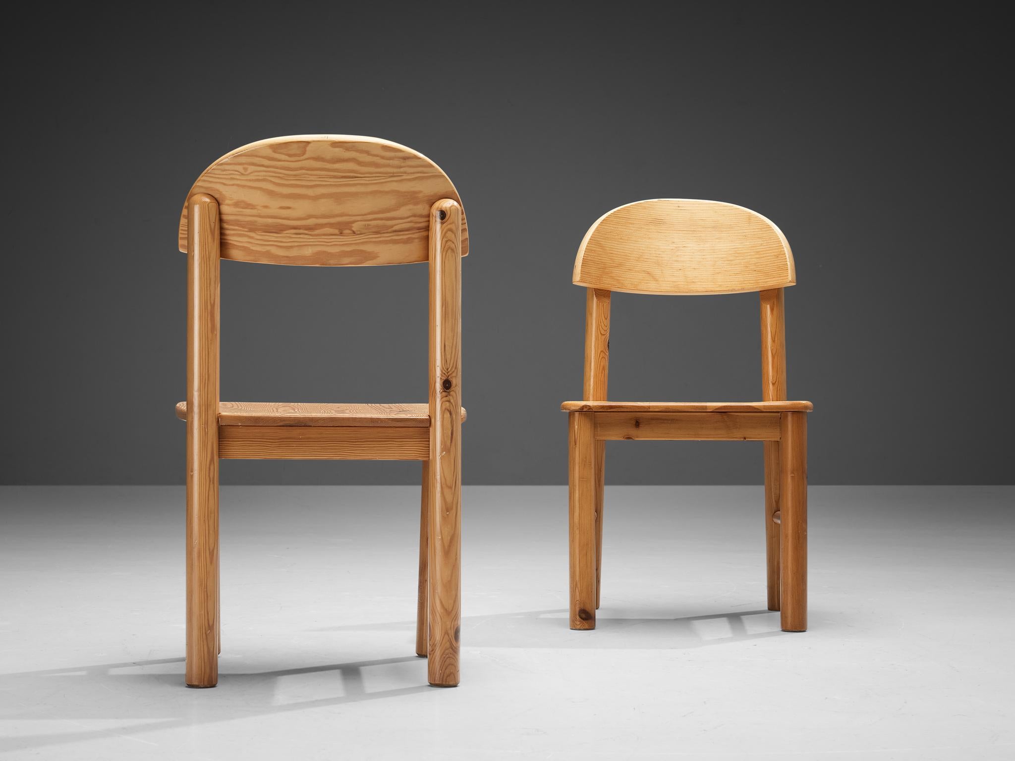 Late 20th Century Rainer Daumiller Set of Four Dining Chairs in Solid Pine For Sale