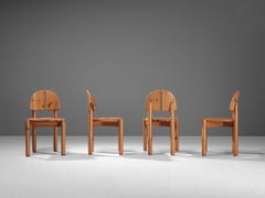 Rainer Daumiller Set of Four Dining Chairs with Detailed Backs in Pine