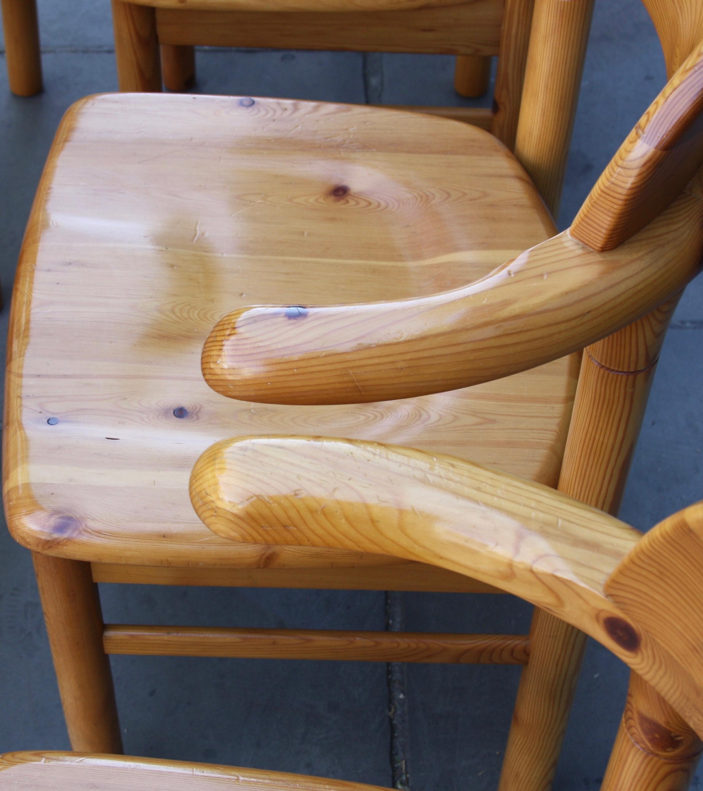 Rainer Daumiller Set of Four Pine Carver Chairs 7