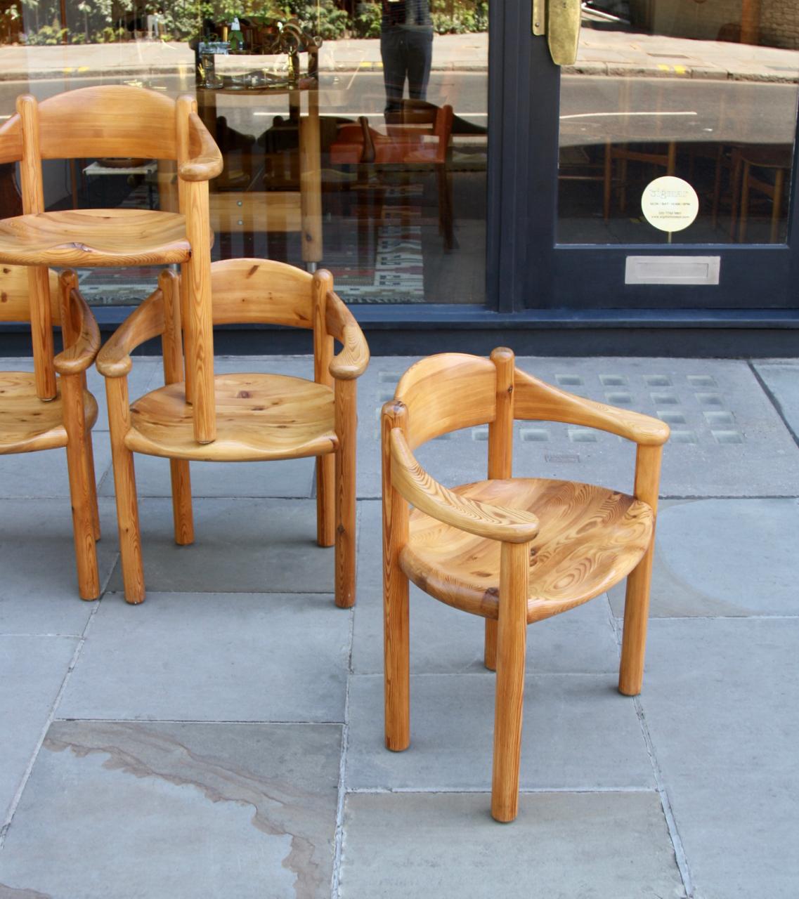 Rainer Daumiller Set of Four Pine Carver Chairs 1