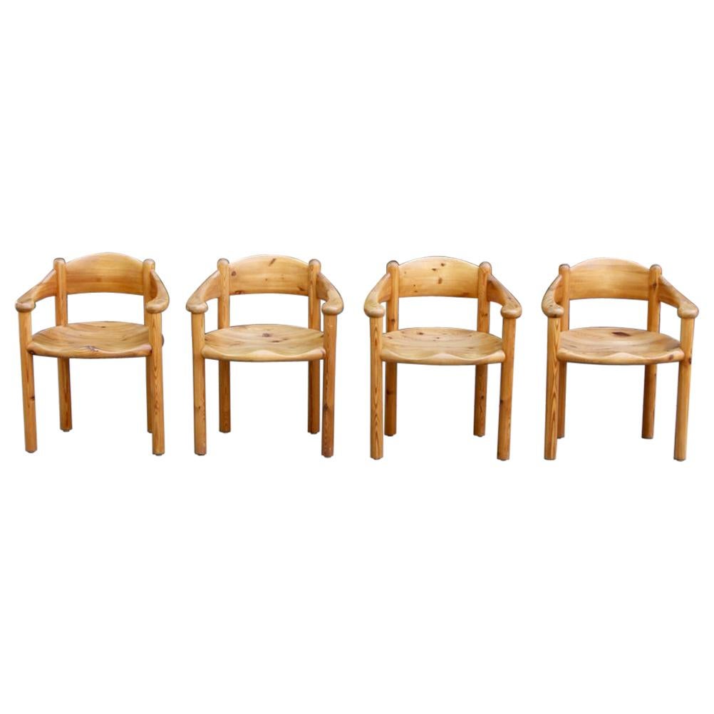 Rainer Daumiller Set of Four Pine Carver Chairs