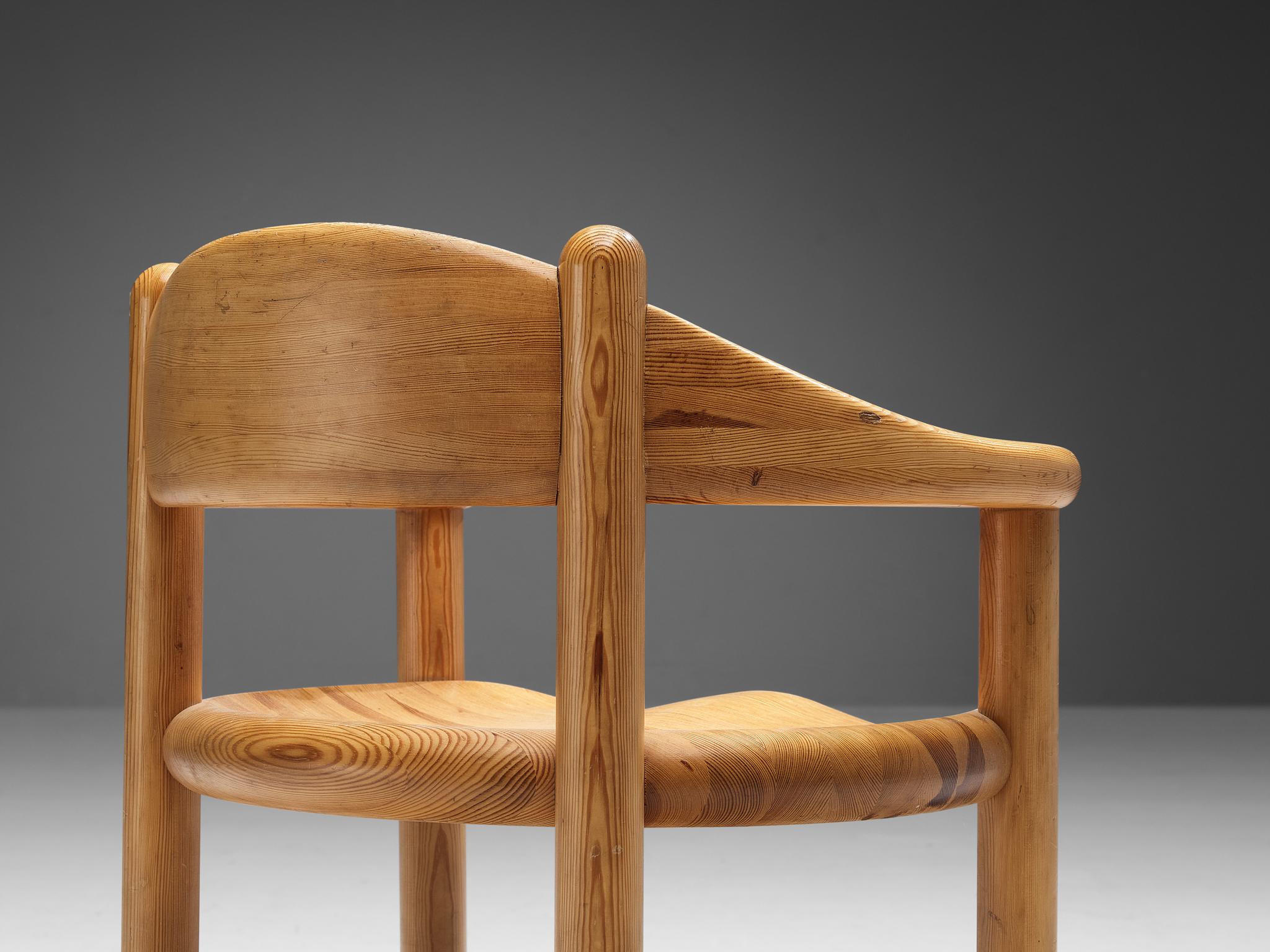 Mid-Century Modern Rainer Daumiller Set of Six Armchairs in Solid Pine
