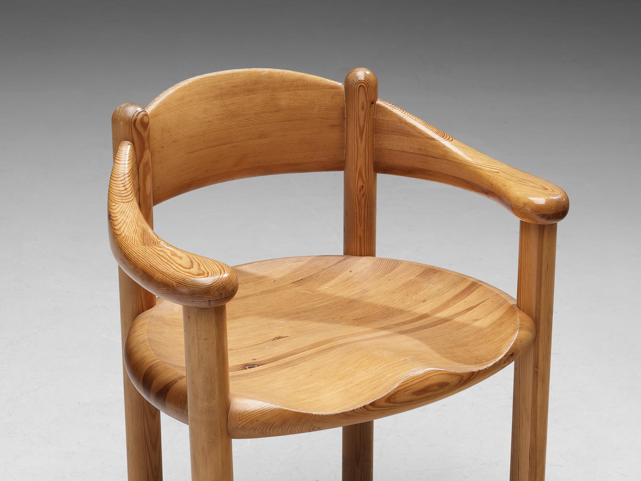 Late 20th Century Rainer Daumiller Set of Six Armchairs in Solid Pine