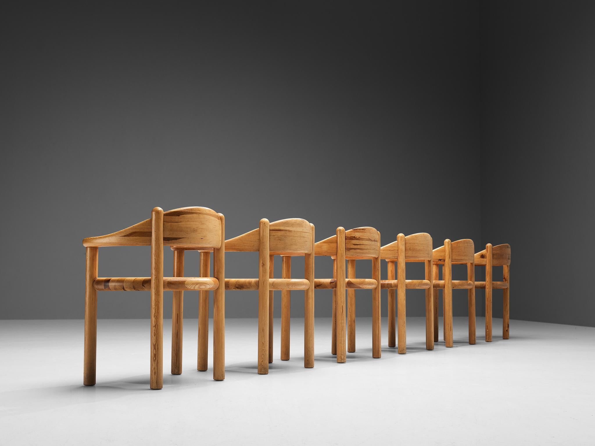 Rainer Daumiller Set of Six Armchairs in Solid Pine 1