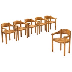 Ensemble de six fauteuils Rainer Daumiller en pin massif