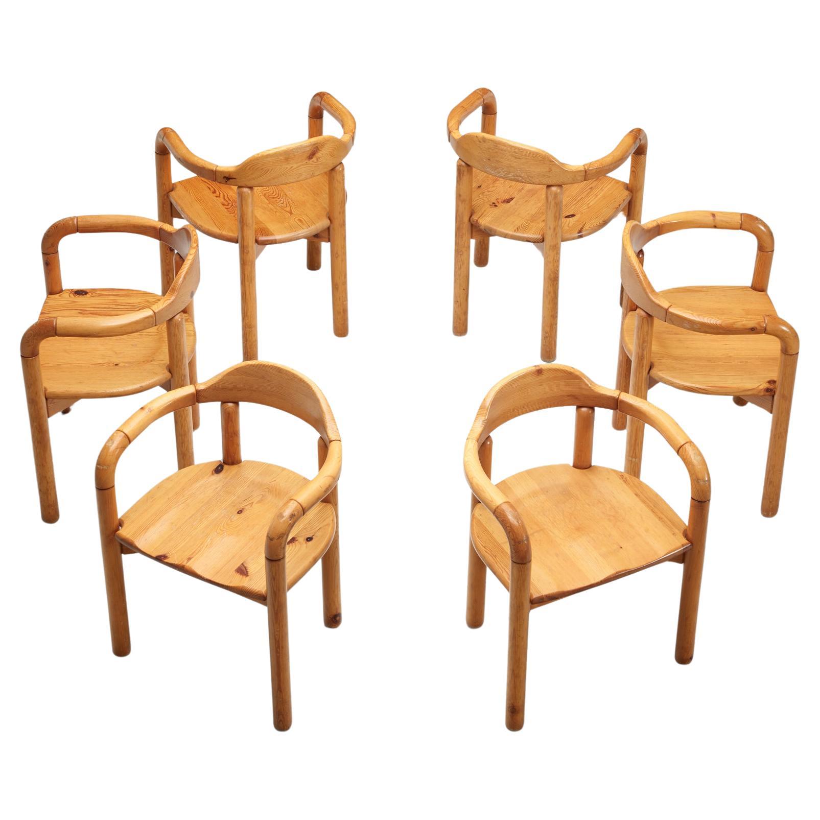 Rainer Daumiller Armchairs in Solid Pine For Sale