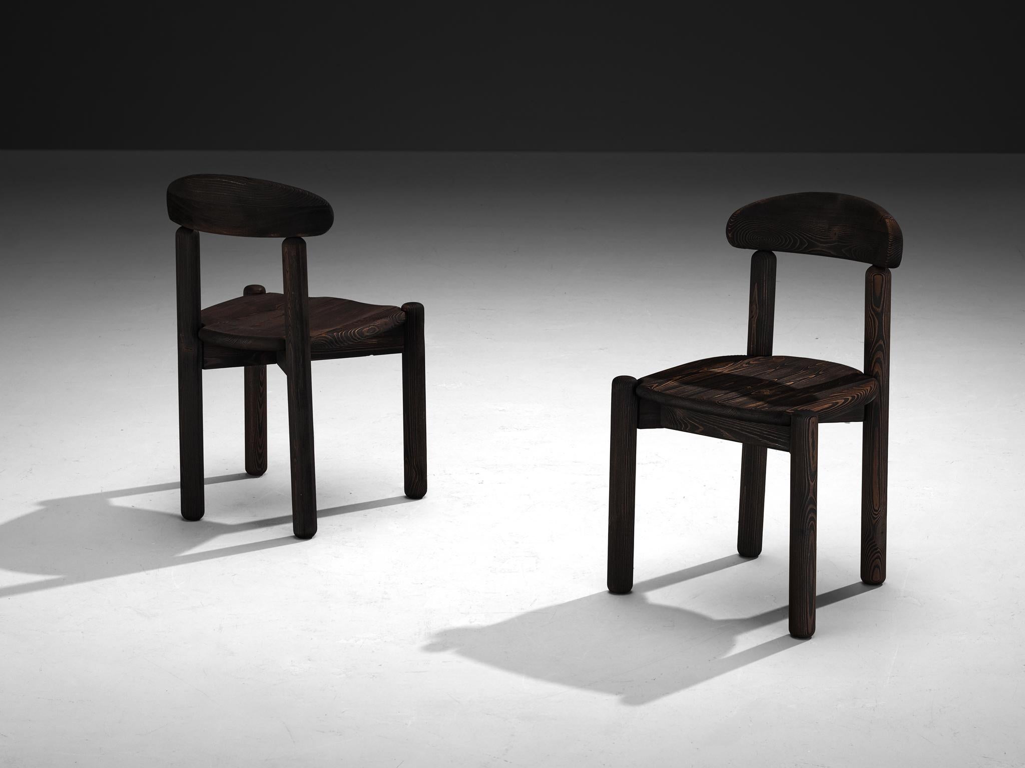 Fin du 20e siècle Rainer Daumiller ensemble de six chaises de salle à manger en pin foncé en vente