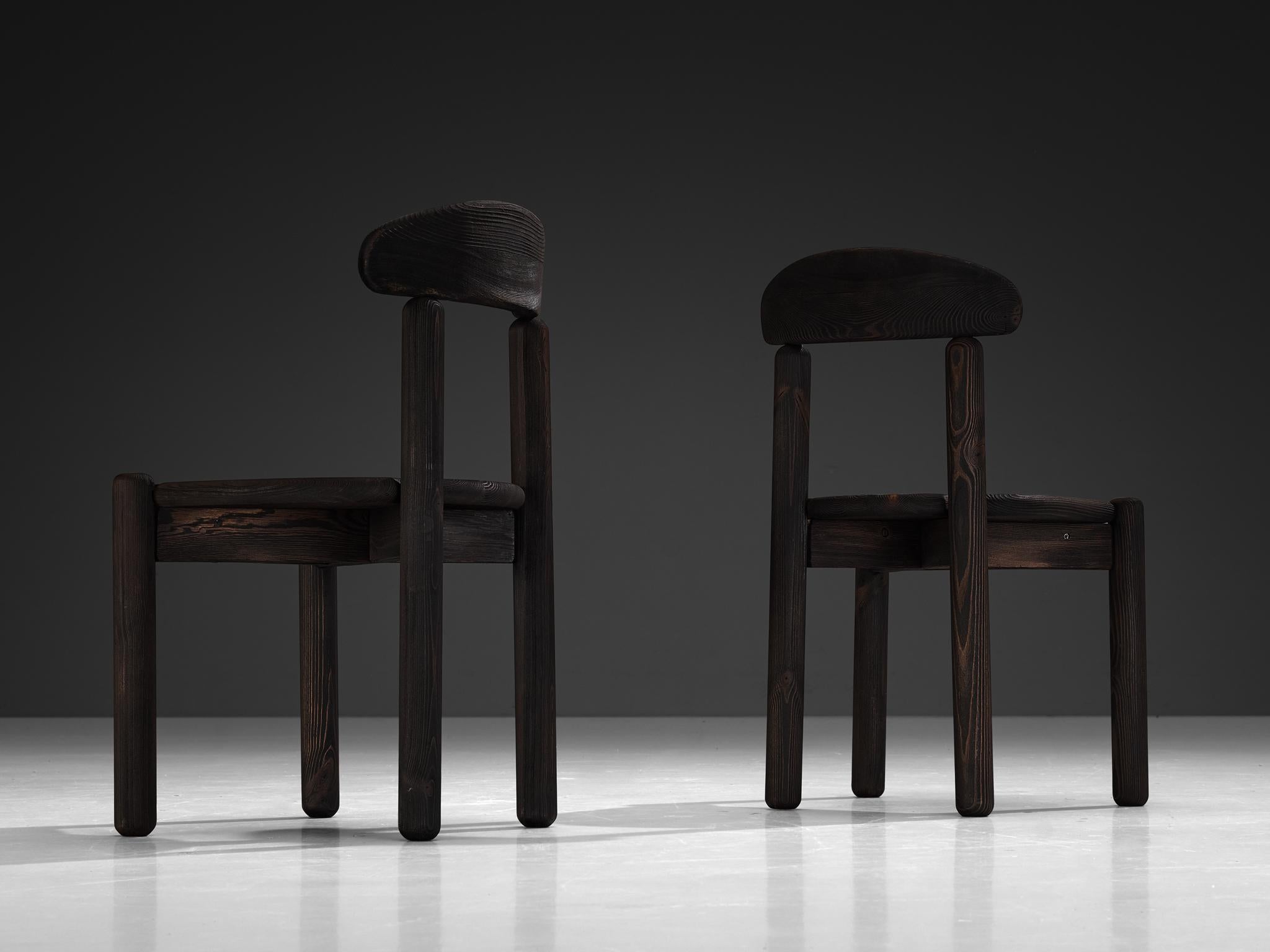 Rainer Daumiller ensemble de six chaises de salle à manger en pin foncé en vente 2