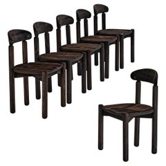 Rainer Daumiller Set of Six Dining Chairs in Darkened Pine