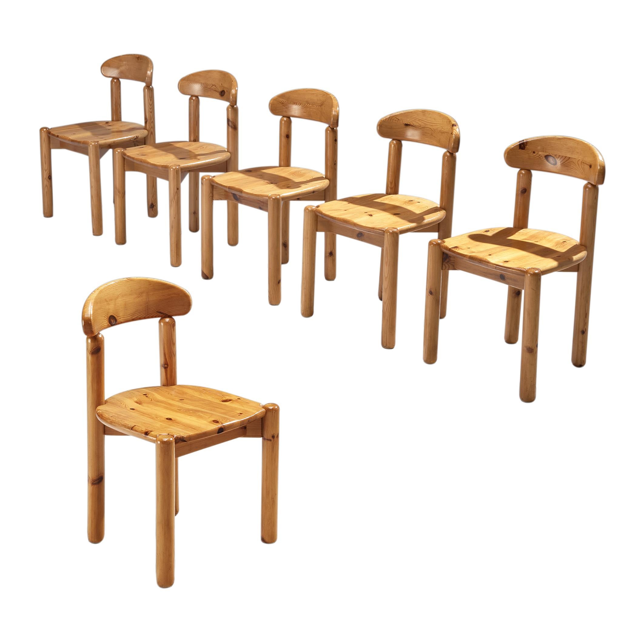 Set di sei sedie da pranzo in pino Rainer Daumiller in vendita