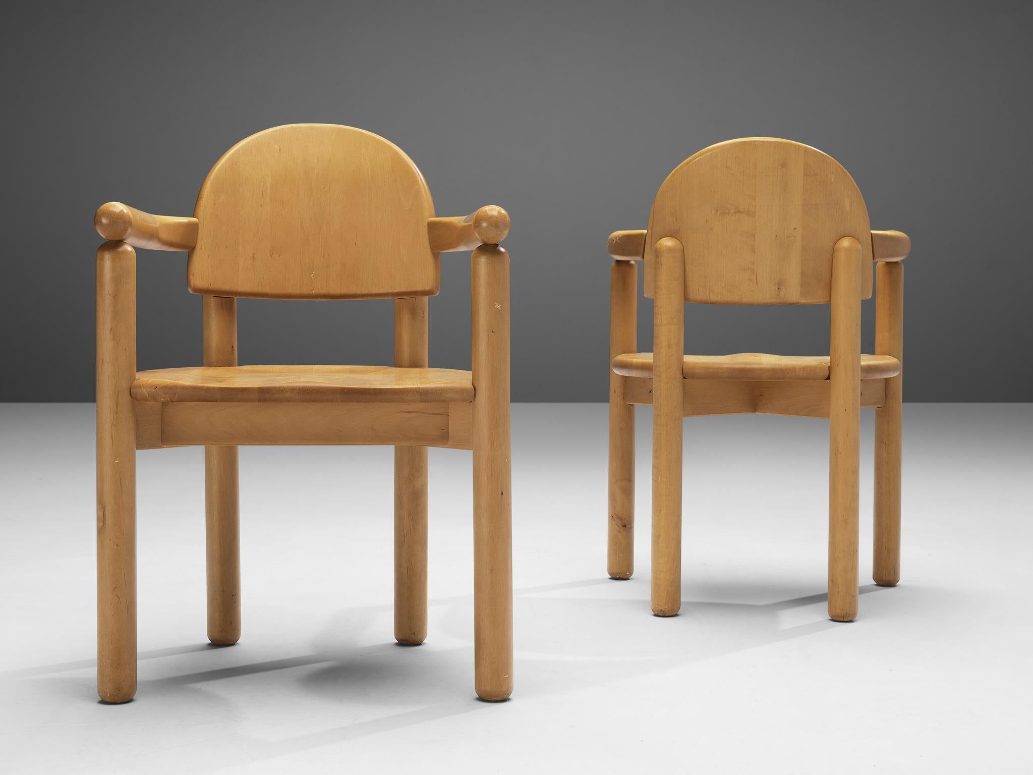 Rainer Daumiller Set of Six Dining Chairs in Solid Birch In Good Condition For Sale In Waalwijk, NL