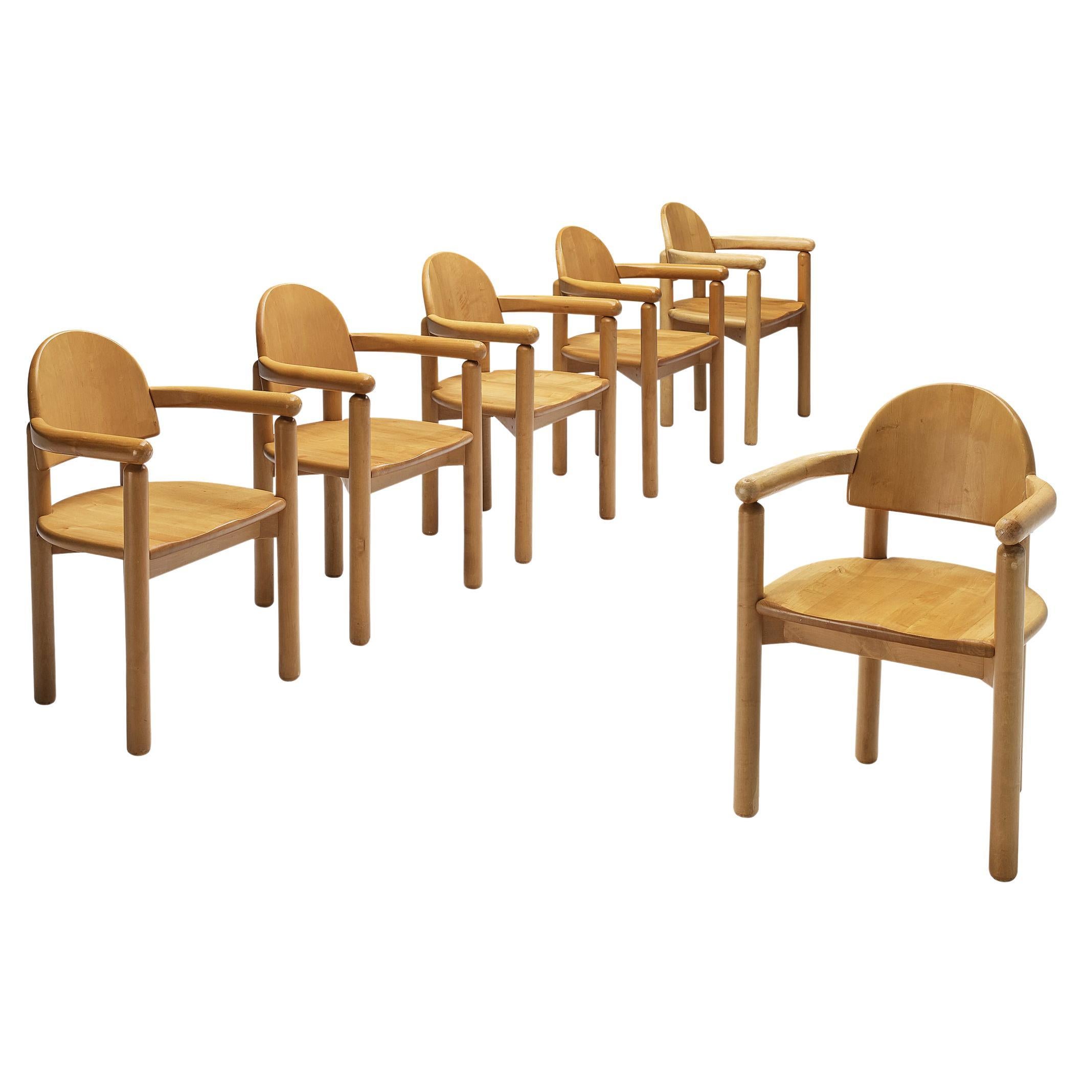Rainer Daumiller Set of Six Dining Chairs in Solid Birch