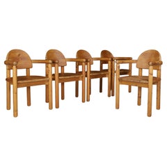 Rainer Daumiller Set of Six Dining Chairs in Solid Pine, 1970s, Denmark
