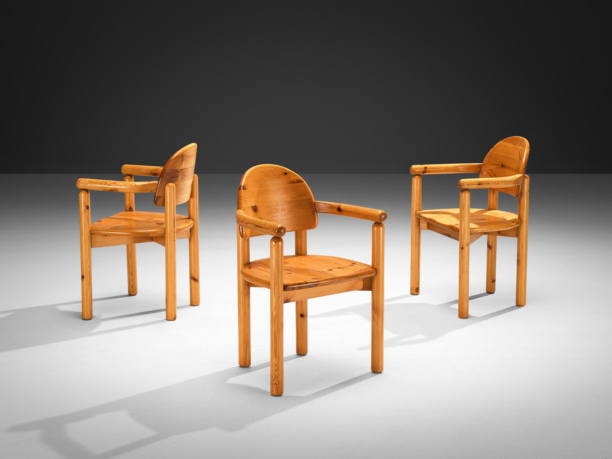 Scandinavo moderno Set di sei sedie da pranzo in pino massiccio Rainer Daumiller in vendita