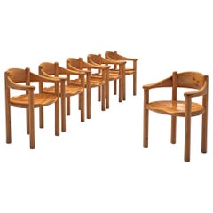 Rainer Daumiller Ensemble de six chaises de salle à manger en pin massif