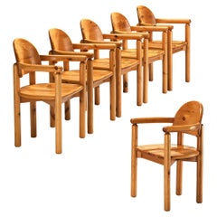 Juego de seis sillas de comedor Rainer Daumiller de pino macizo