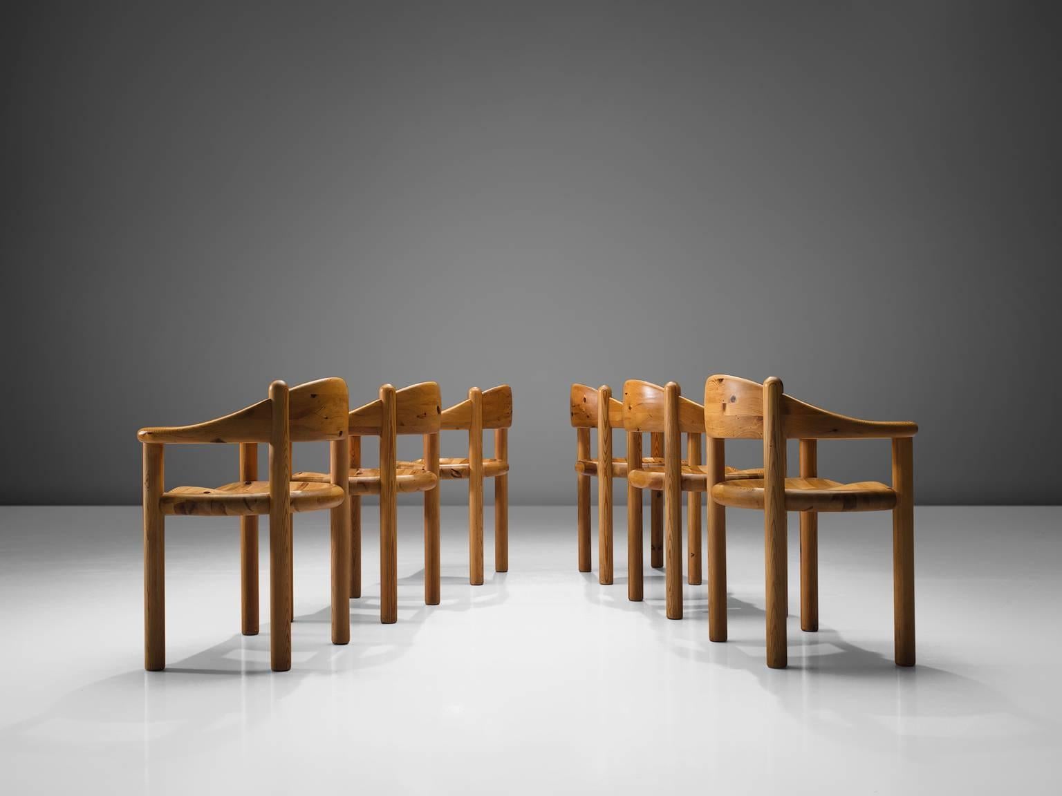 Mid-Century Modern Rainer Daumiller Set of Six Pine Dining Chairs
